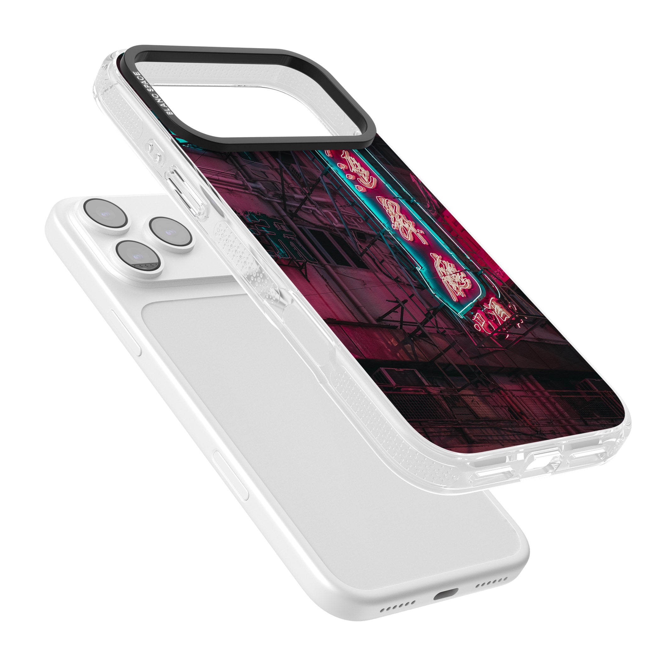 Neon Kanji Cityscape iPhone 17 Pro Max Impact Air Clear Phone Case Colours