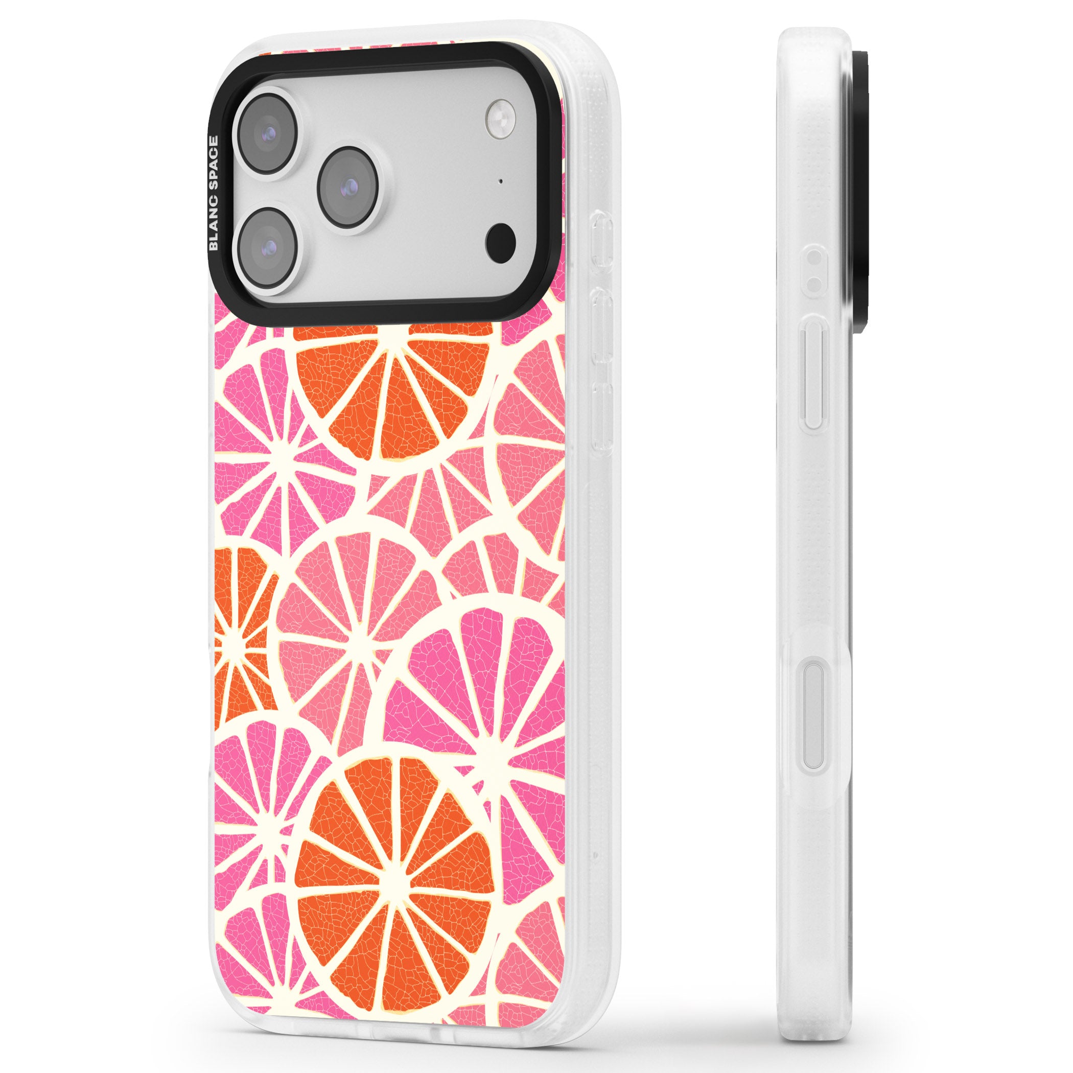 Citrus Slices iPhone 17 Pro Impact Air Clear Phone Case Side Profile