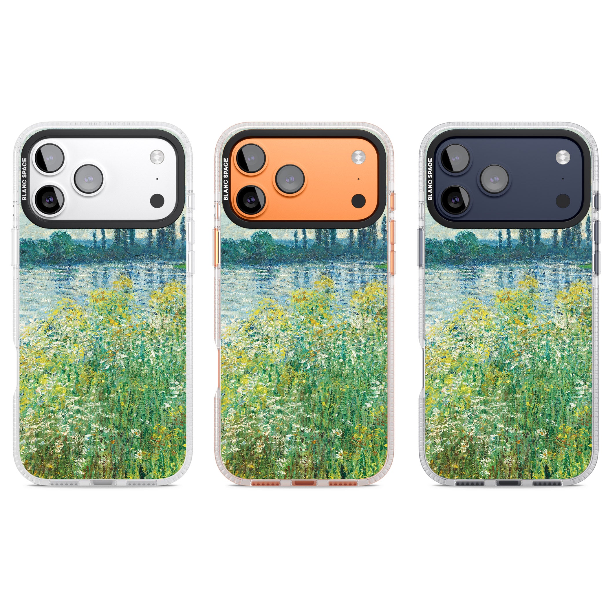 Banks Of The Seine By Claude Monet iPhone 17 Pro Impact Air Clear Phone Case APT Impact Protection