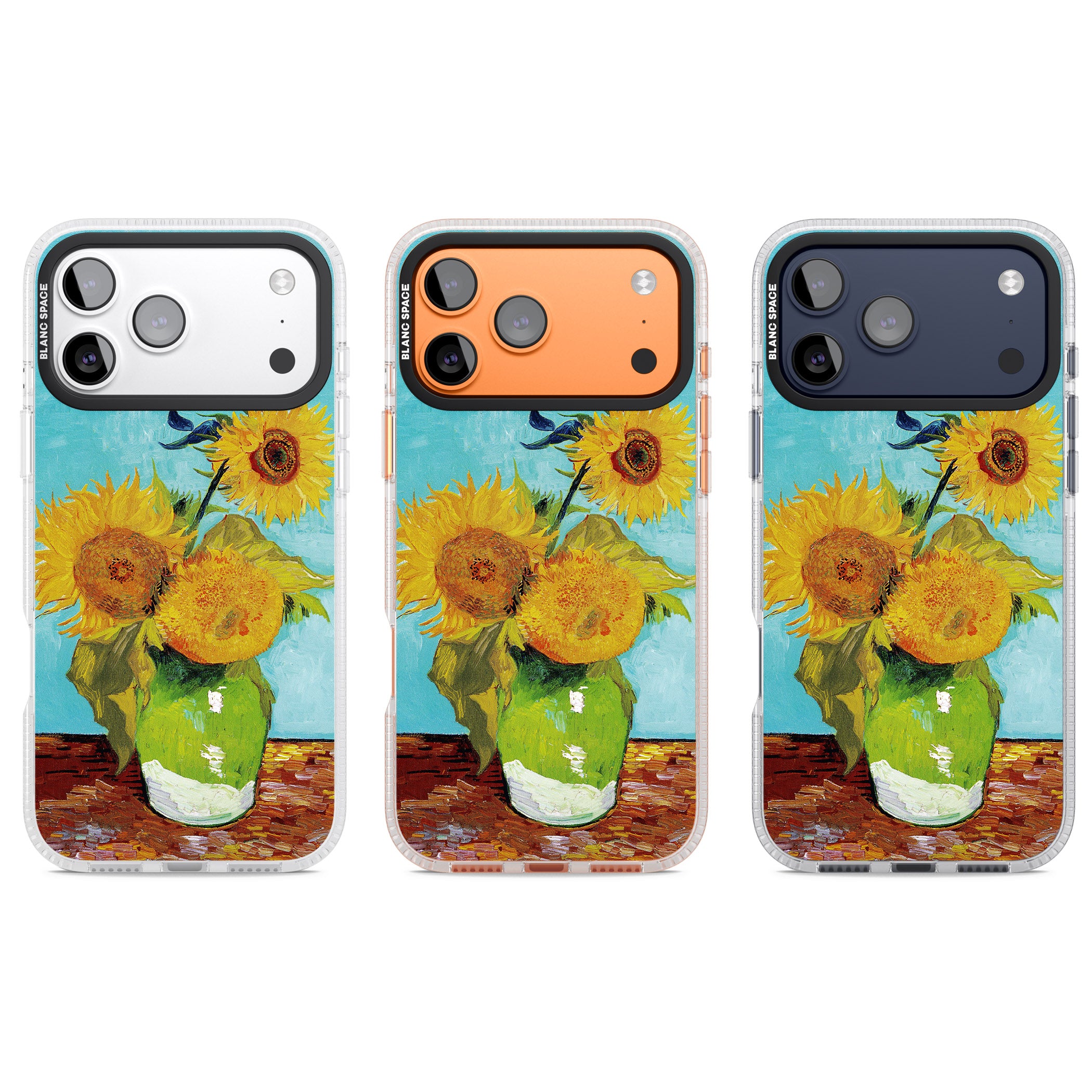 Vase With Three Sunflowers iPhone 17 Pro Impact Air Clear Phone Case APT Impact Protection