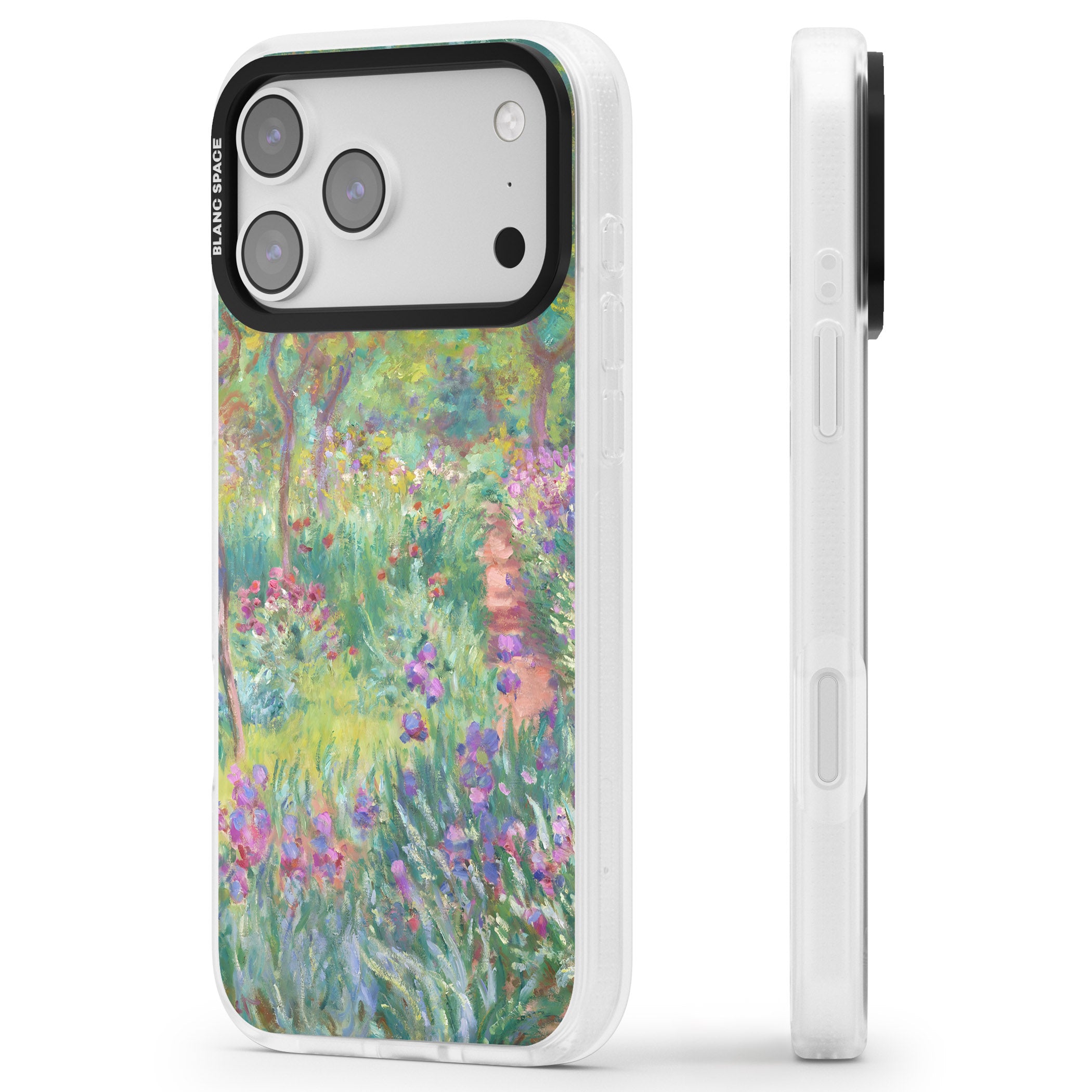 Garden in Giverny iPhone 17 Pro Max Impact Air Clear Phone Case Side Profile