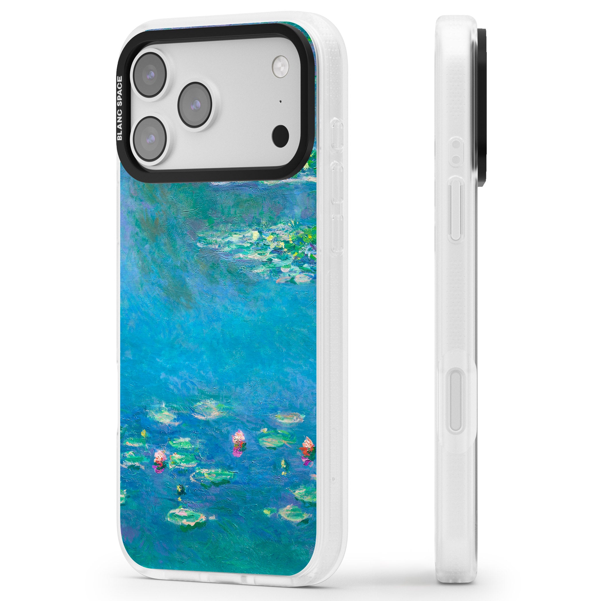 Water Lilies iPhone 17 Pro Max Impact Air Clear Phone Case Side Profile