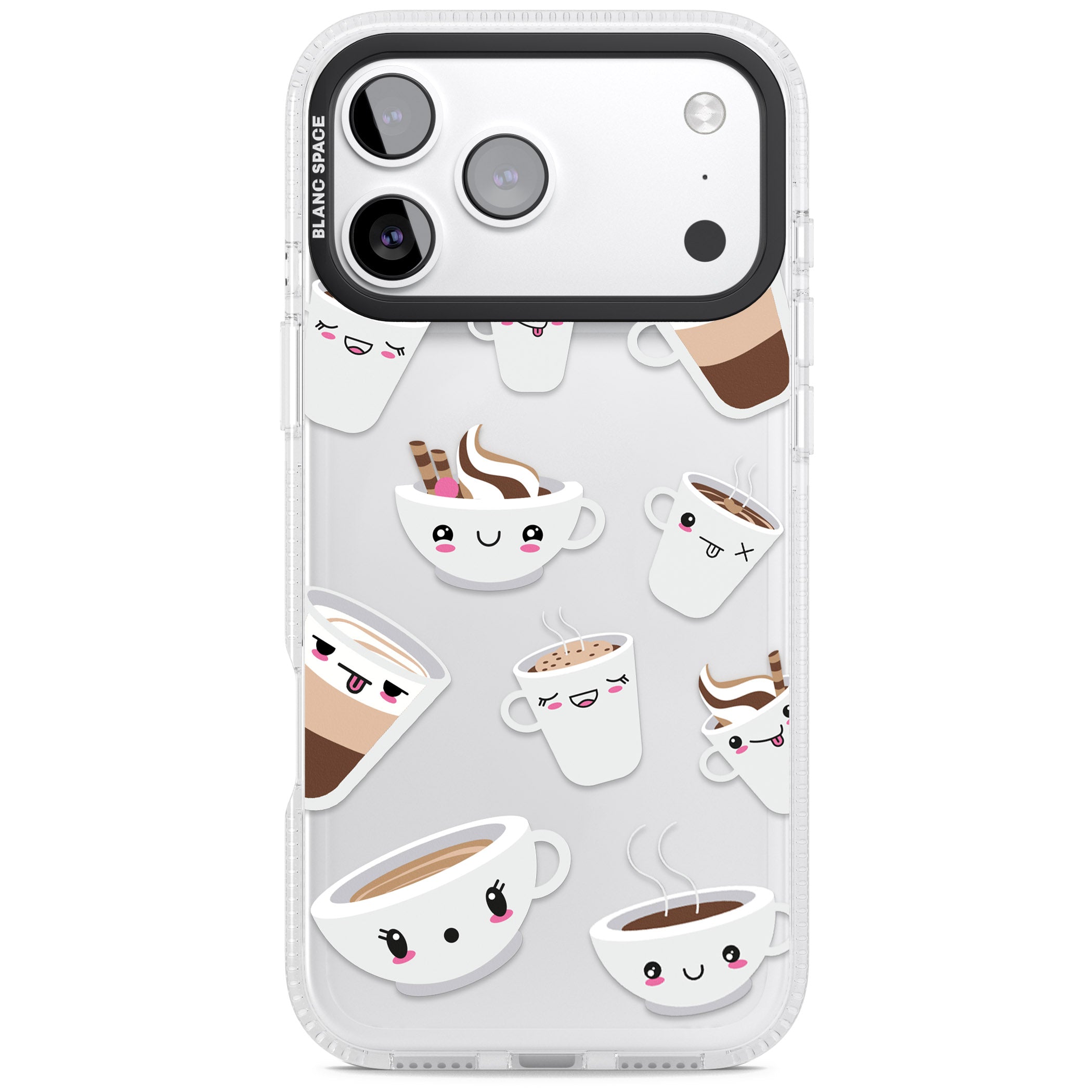 Coffee Faces iPhone 17 Pro Impact Air Clear Phone Case
