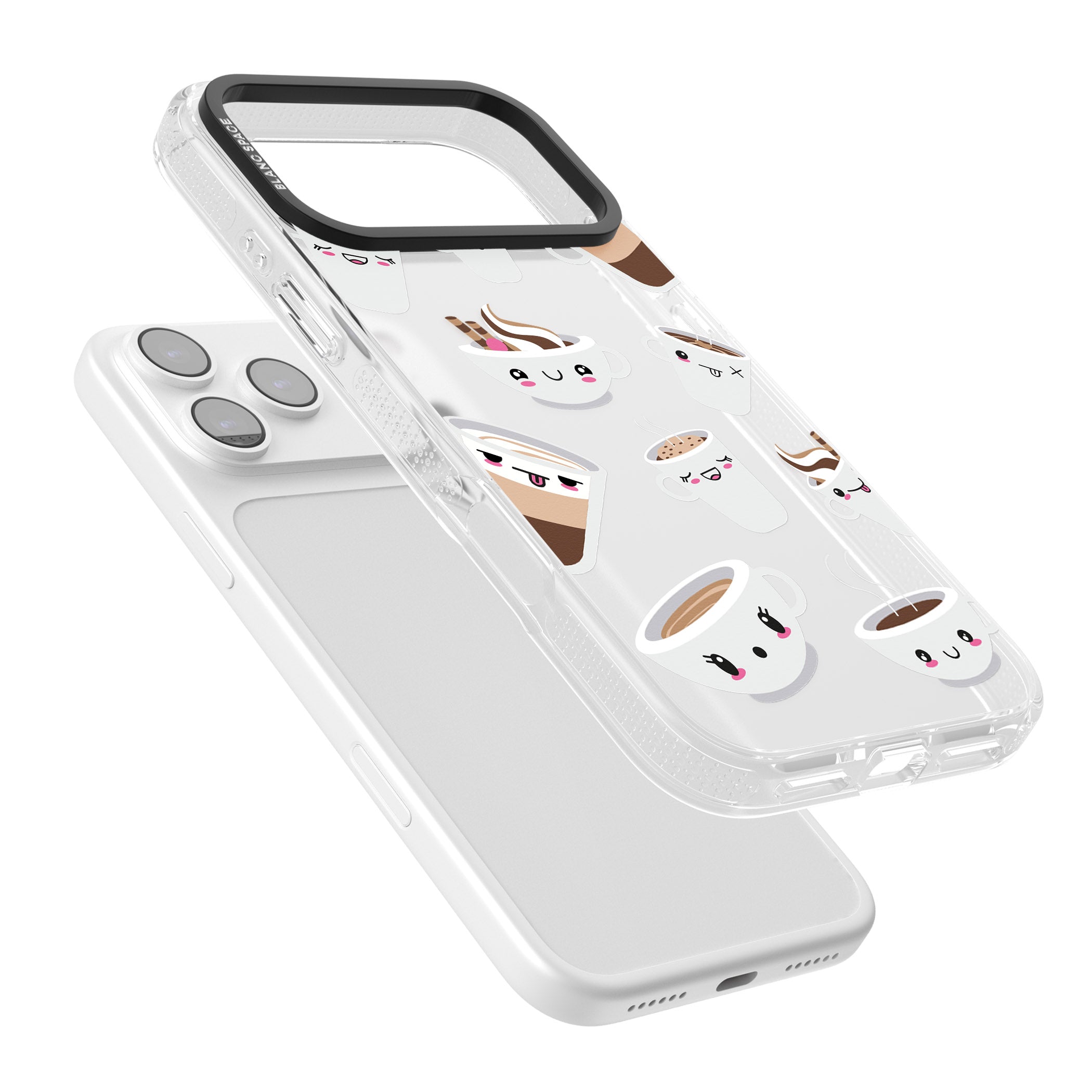 Coffee Faces iPhone 17 Pro Max Impact Air Clear Phone Case Colours