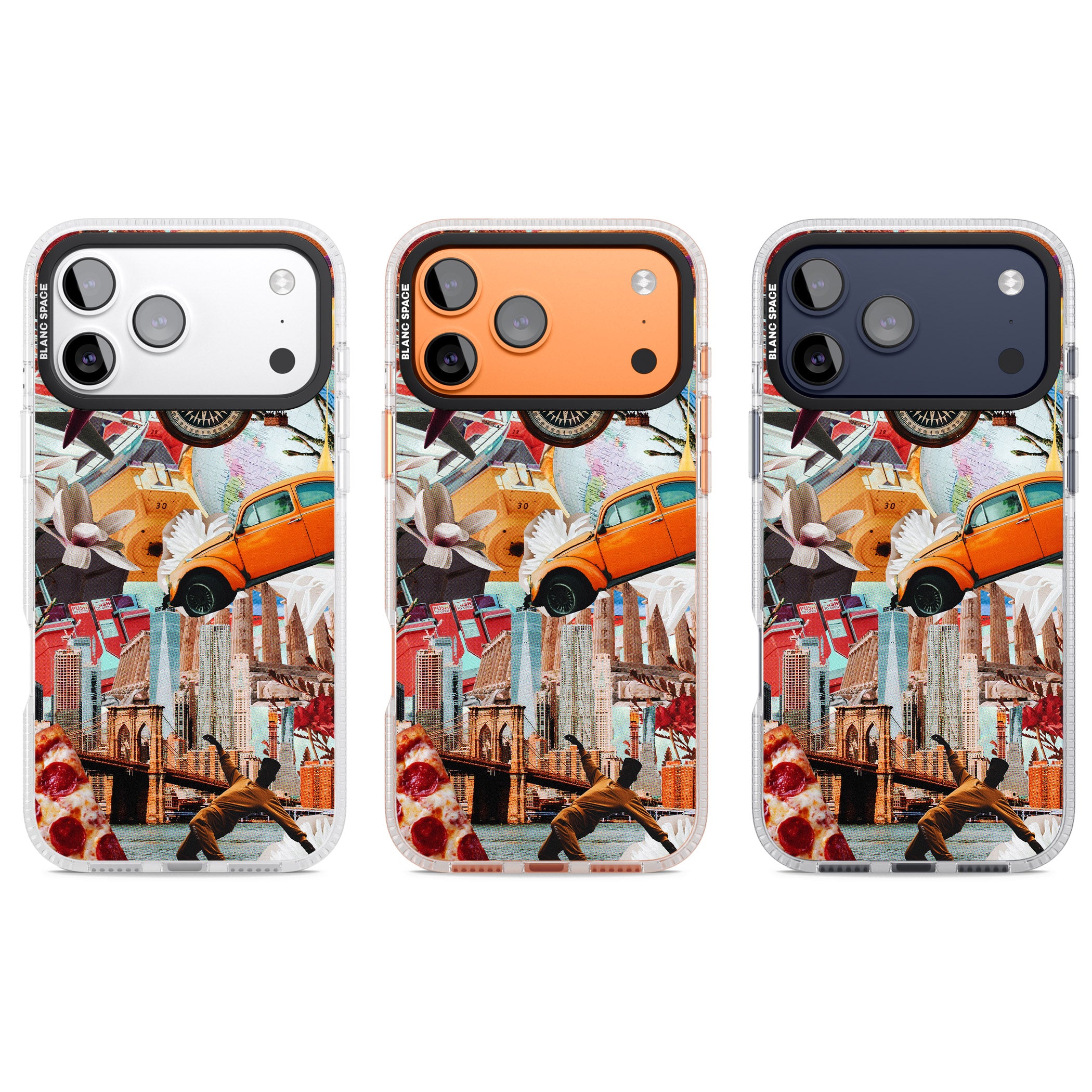 Bold New York Collage iPhone 17 Pro Impact Air Clear Phone Case APT Impact Protection