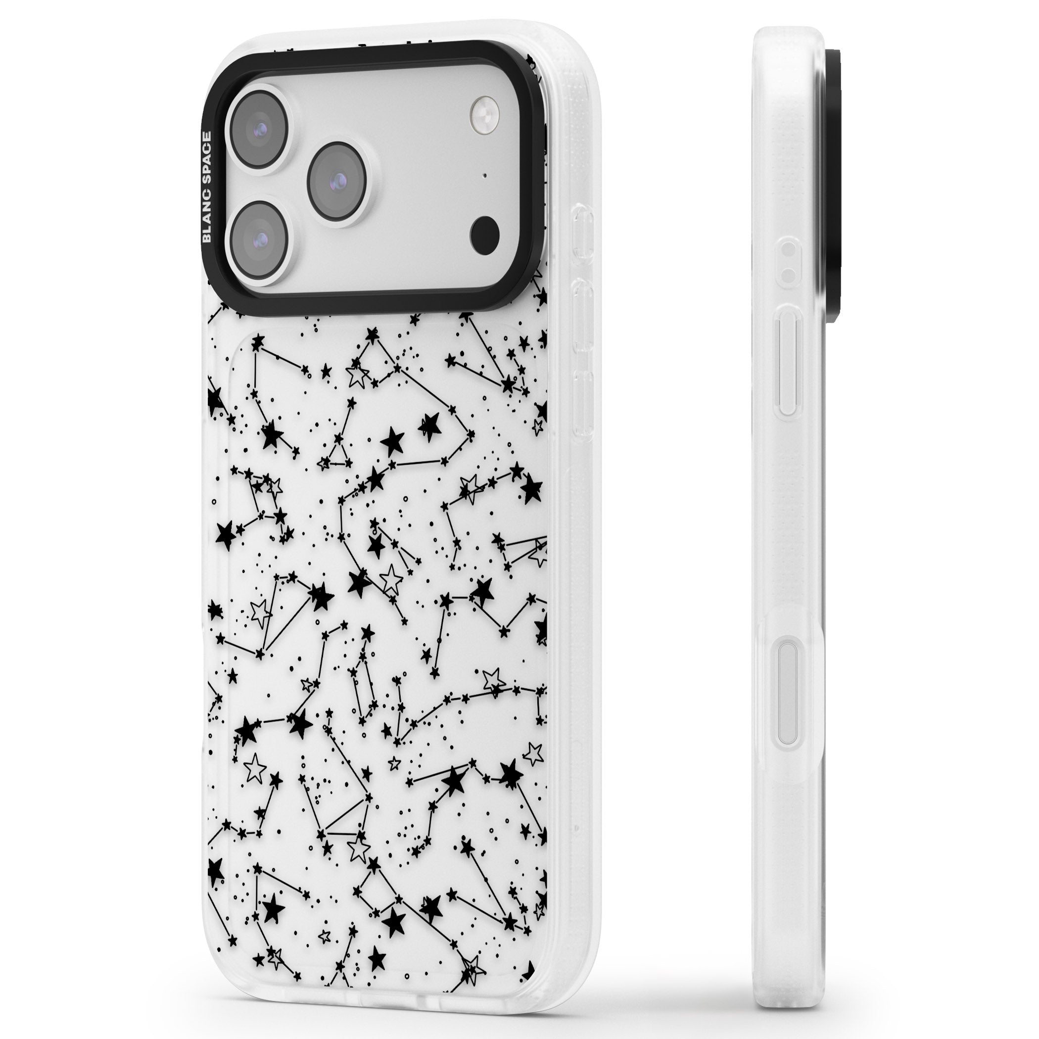 Midnight Constellations iPhone 17 Pro Max Impact Air Clear Phone Case Side Profile