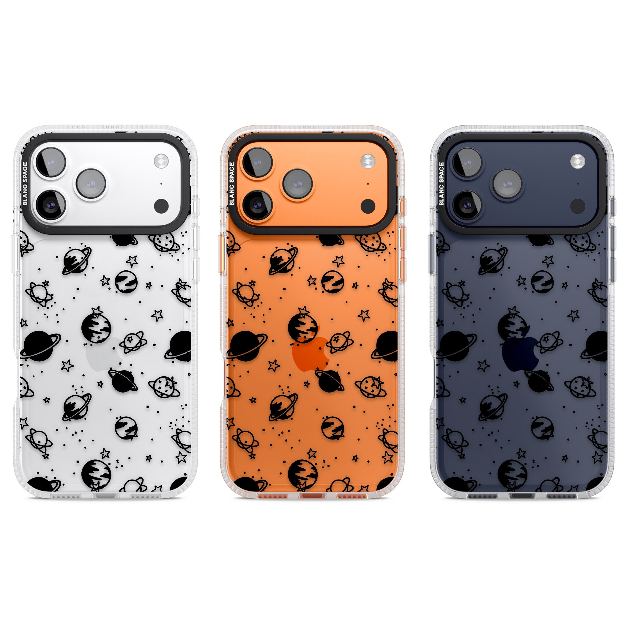 Black Planets iPhone 17 Pro Impact Air Clear Phone Case APT Impact Protection