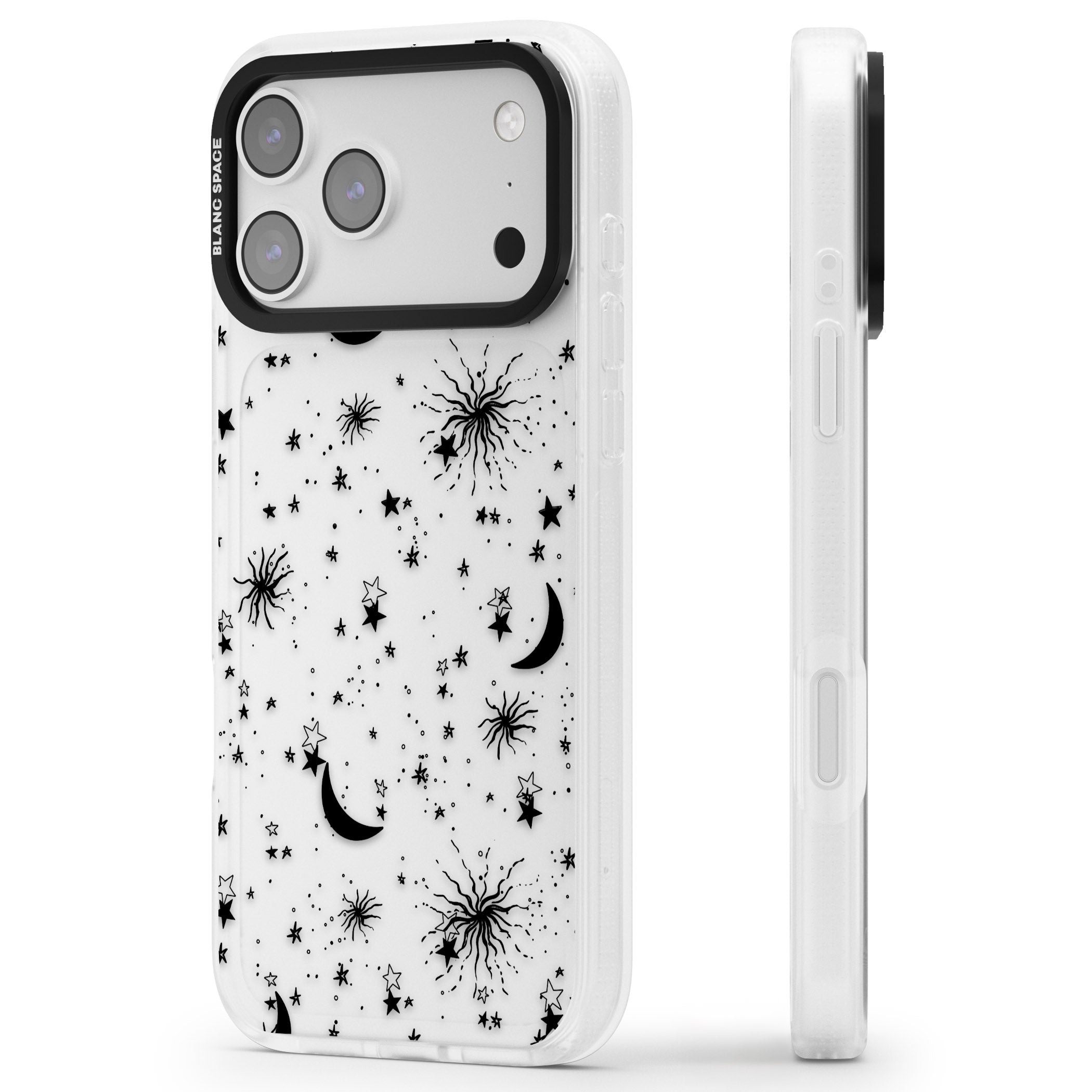 Celestial Night iPhone 17 Pro Impact Air Clear Phone Case Side Profile