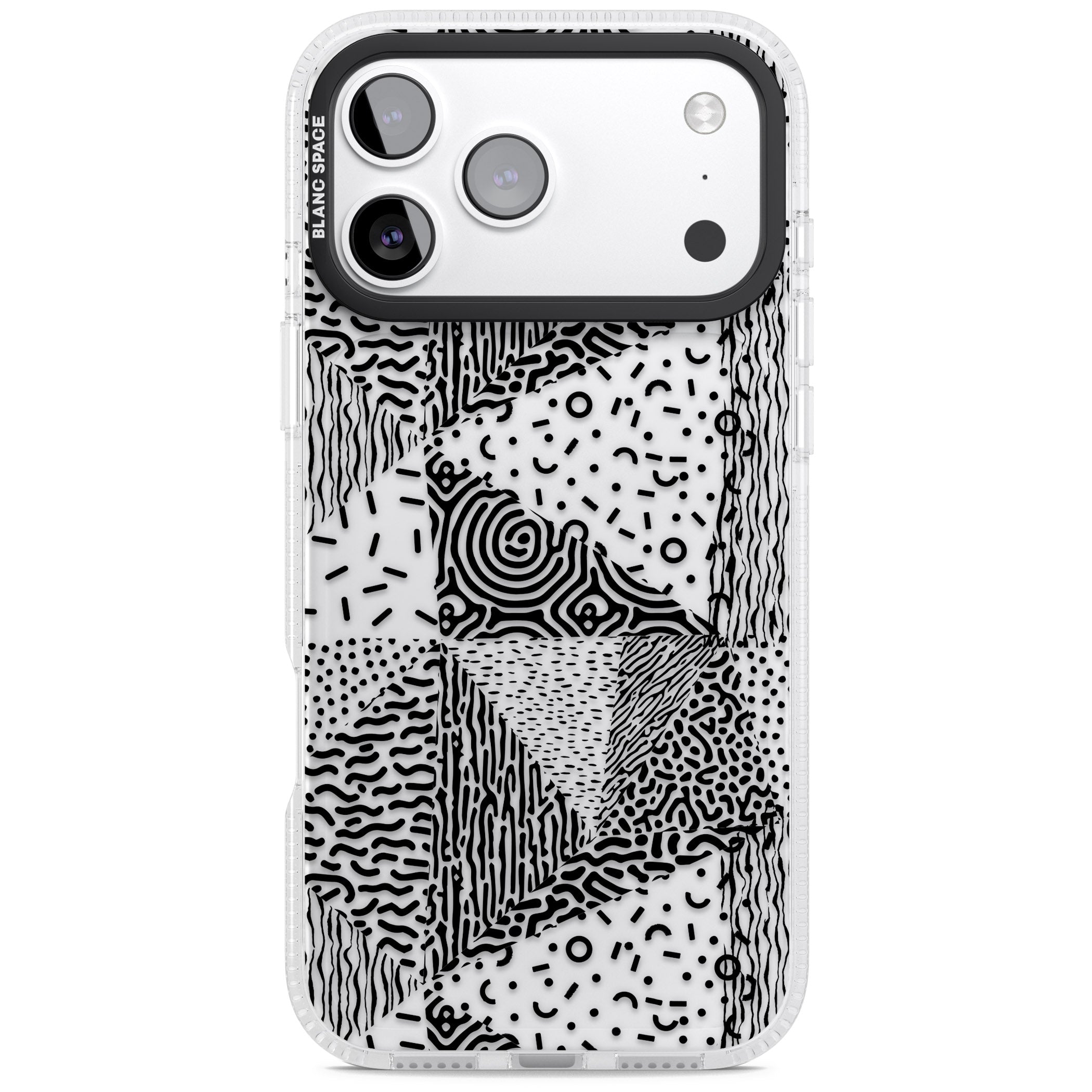 Monochrome Pattern iPhone 17 Pro Impact Air Clear Phone Case