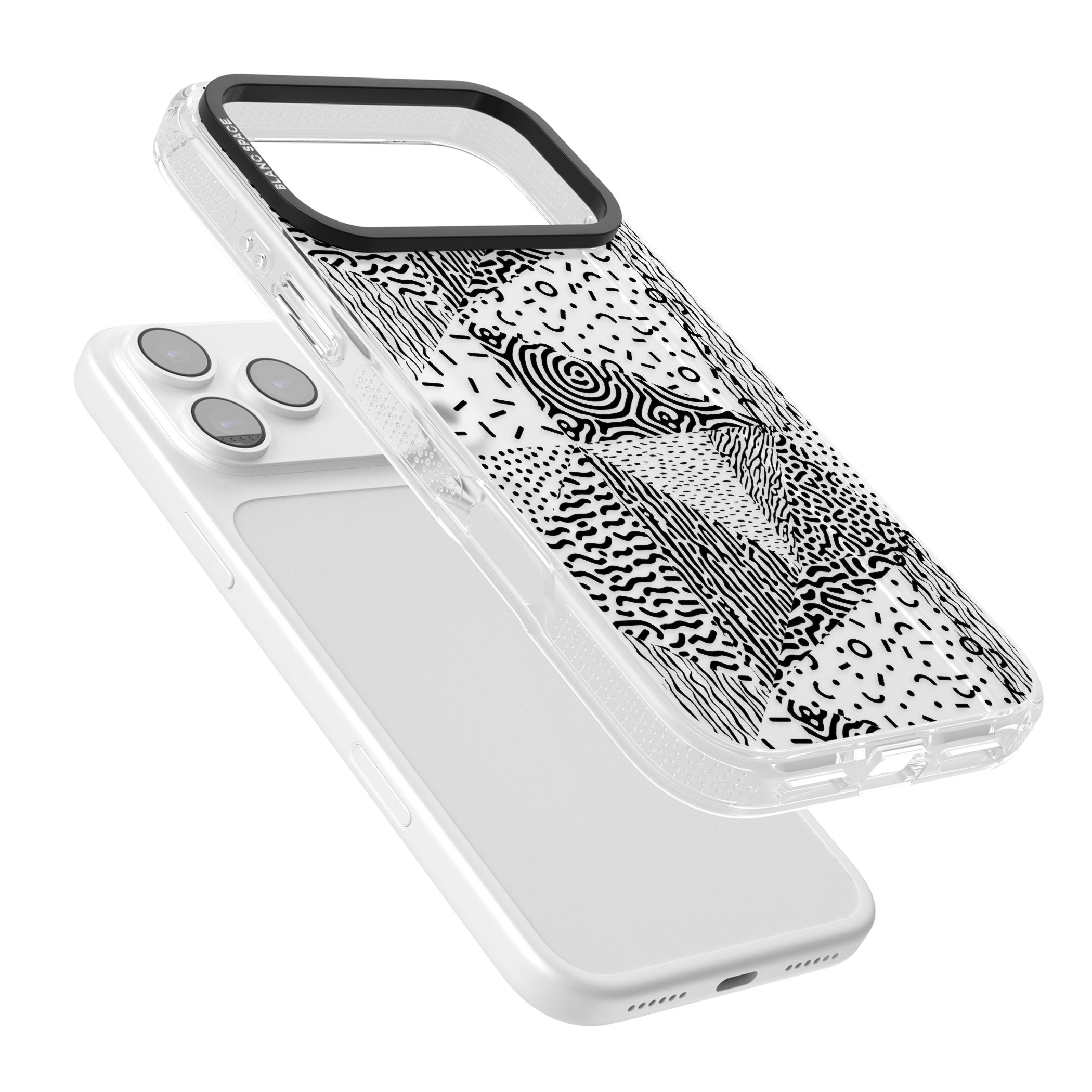 Monochrome Pattern iPhone 17 Pro Max Impact Air Clear Phone Case Colours