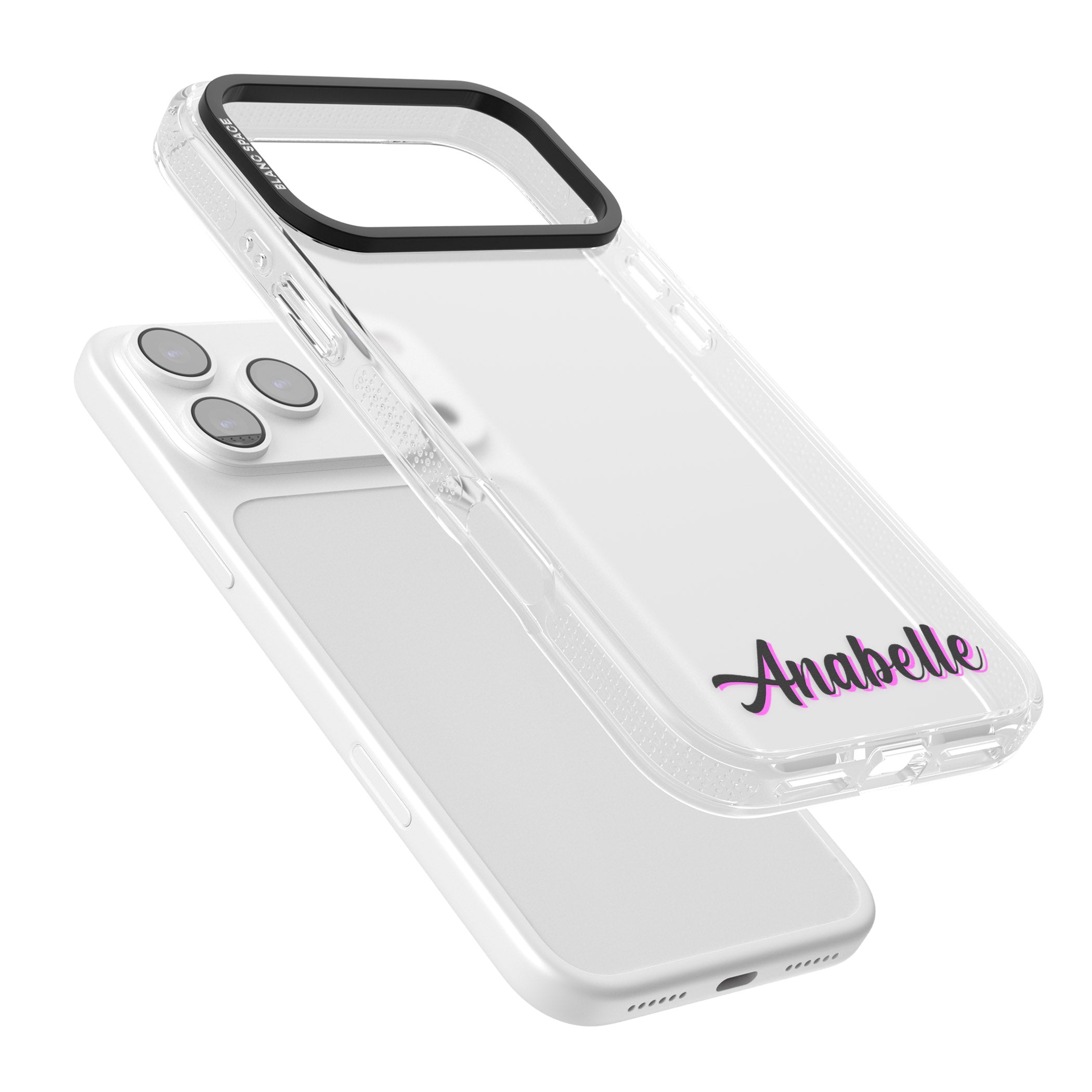 Personalised Cute Bottom Name iPhone 17 Pro Impact Air Clear Phone Case Colours