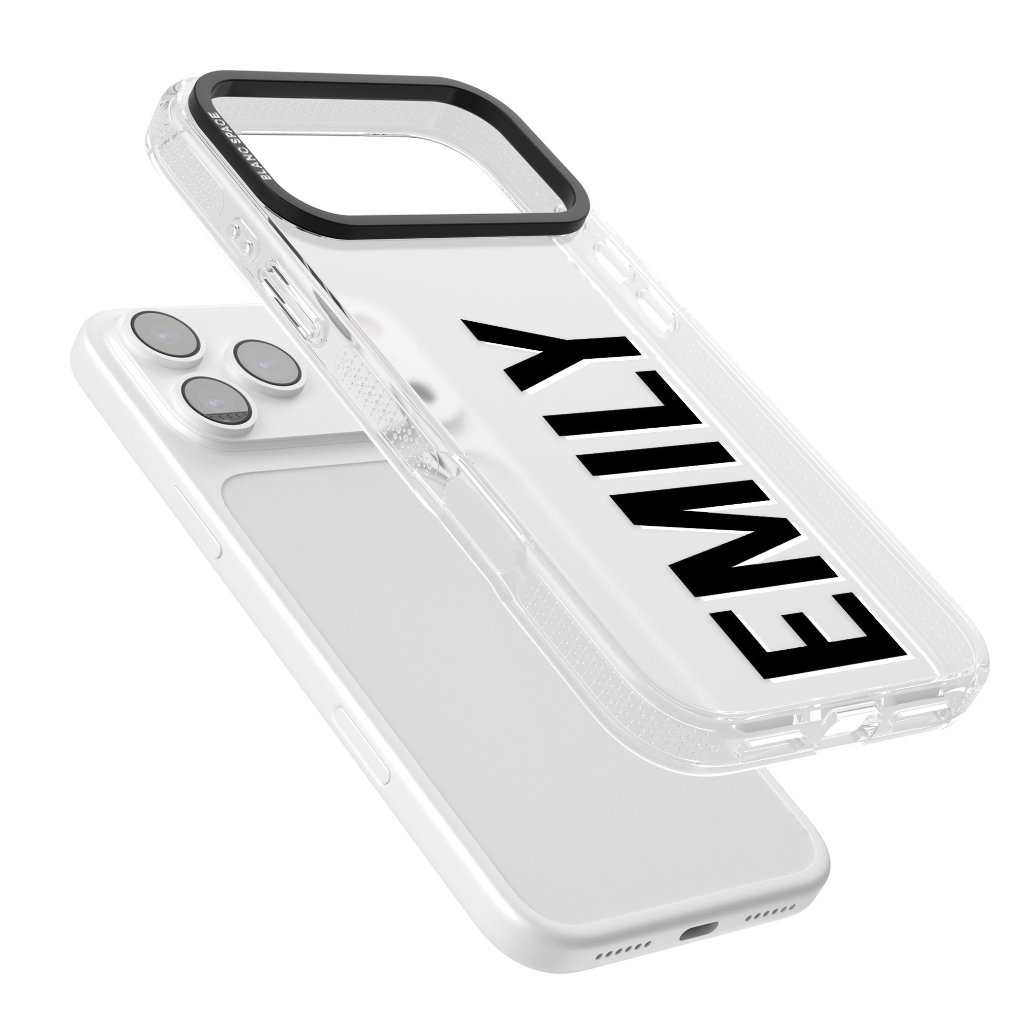 Personalised Vertical Name iPhone 17 Pro Max Impact Air Clear Phone Case Colours