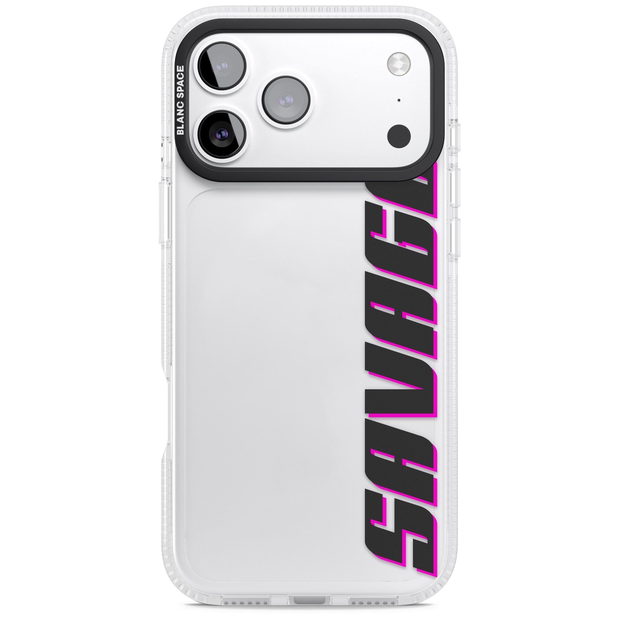 Personalised Cool Vertical Name iPhone 17 Pro Impact Air Clear Phone Case