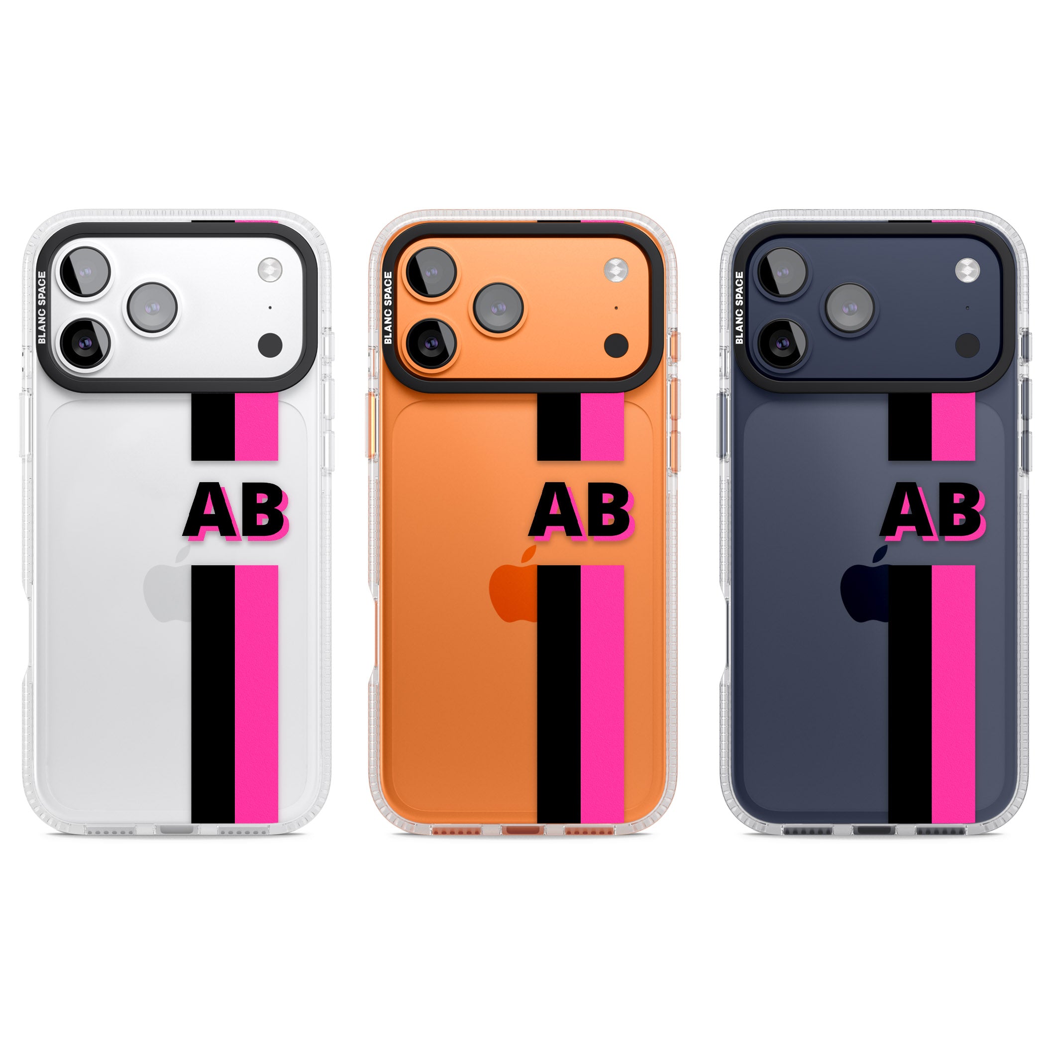 Personalised Bold Name Stripe iPhone 17 Pro Impact Air Clear Phone Case APT Impact Protection
