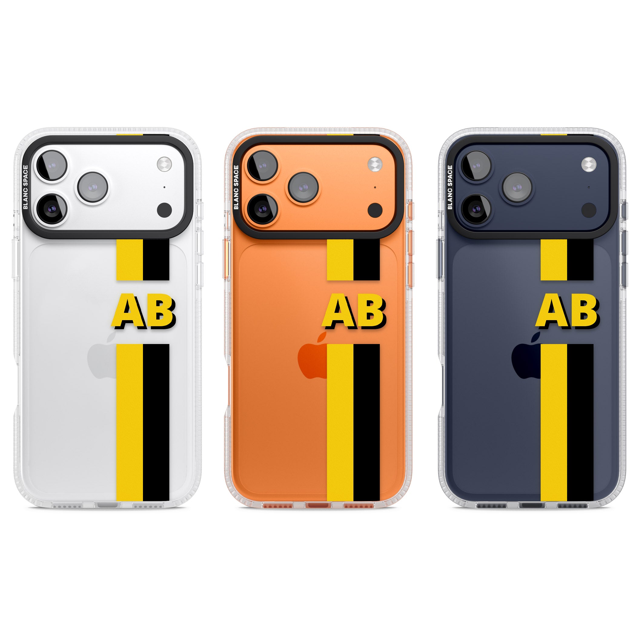 Personalised Bold Name Striped iPhone 17 Pro Impact Air Clear Phone Case APT Impact Protection