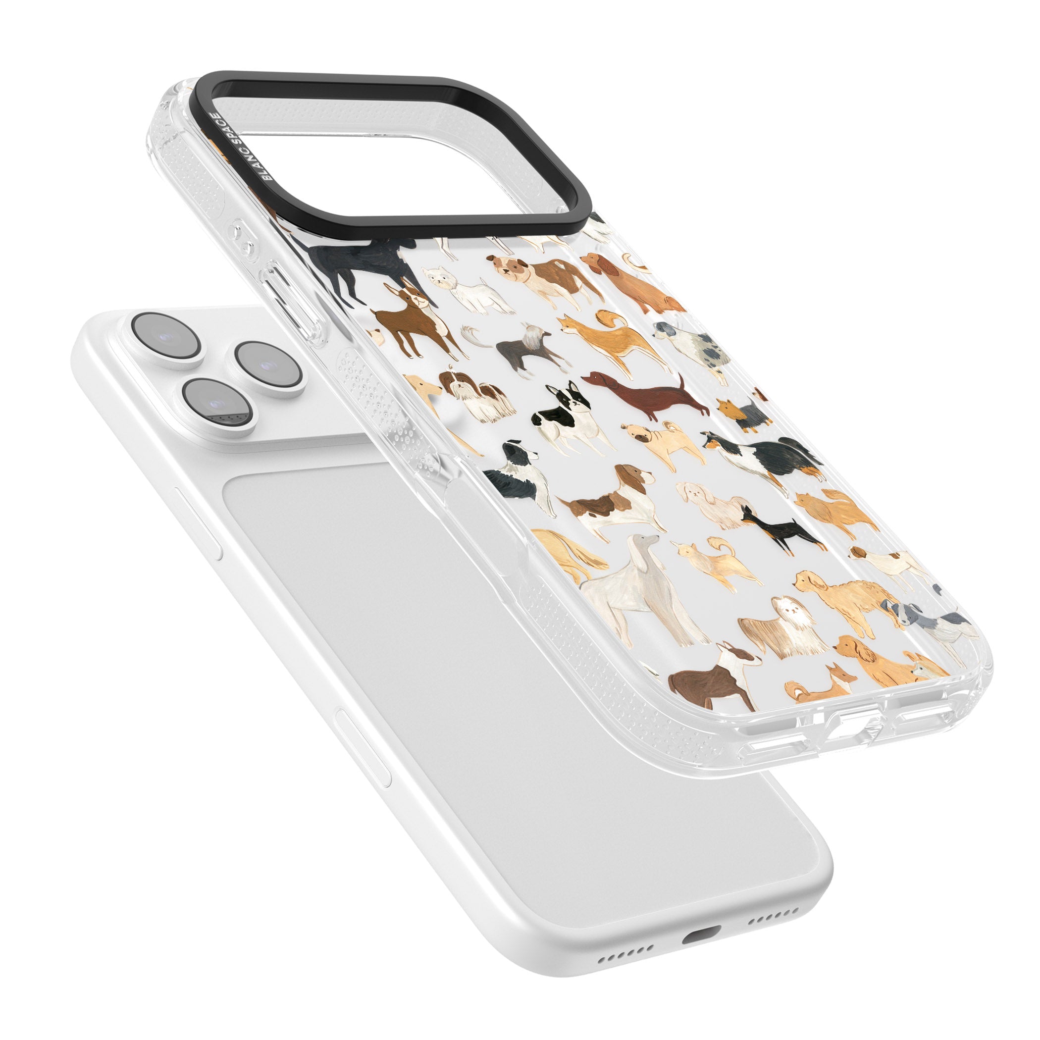 Hand Painted Dogs iPhone 17 Pro Max Impact Air Clear Phone Case Colours