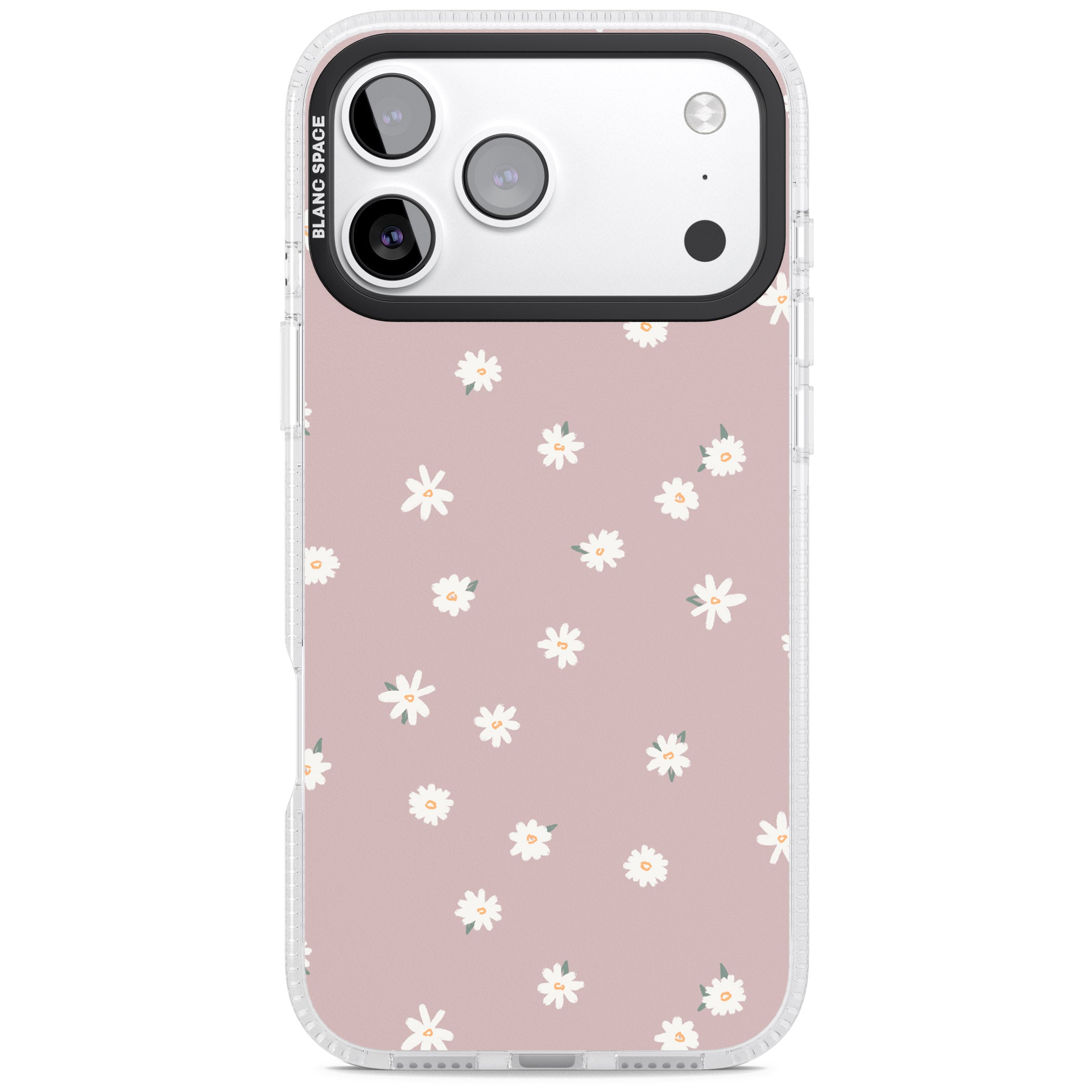 Dusty Pink Daisy iPhone 17 Pro Impact Air Clear Phone Case