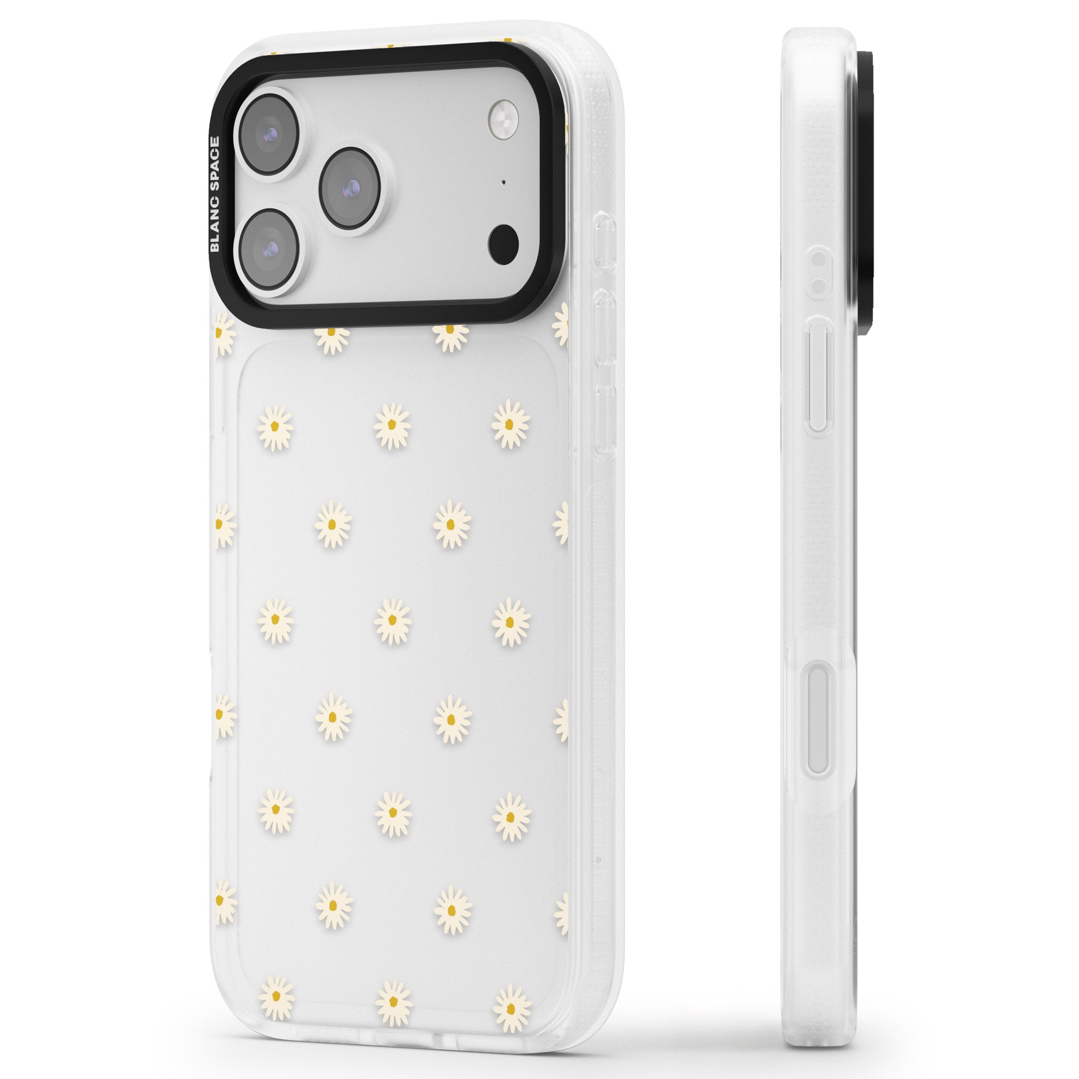 Daisy Pop Floral iPhone 17 Pro Max Impact Air Clear Phone Case Side Profile