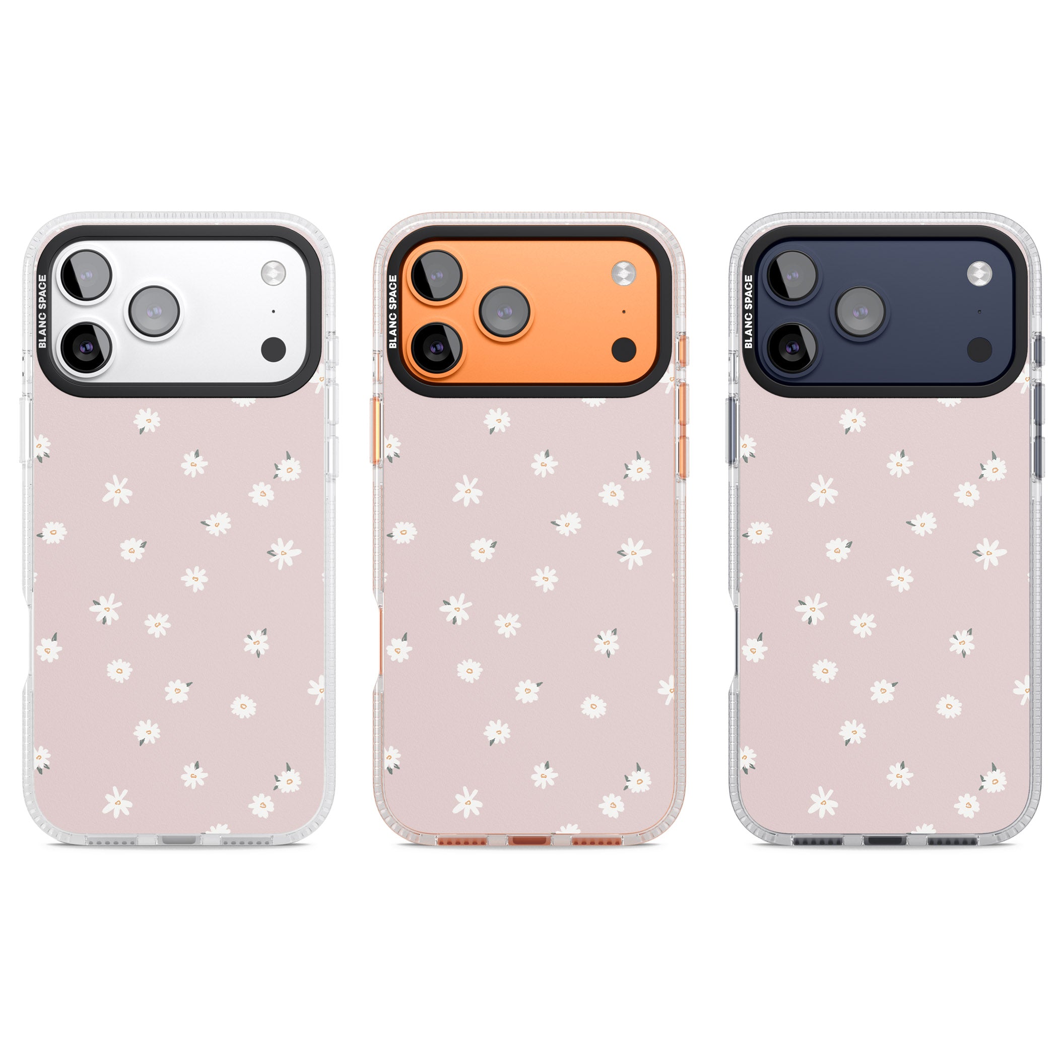 Painted Daises On Pink iPhone 17 Pro Impact Air Clear Phone Case APT Impact Protection