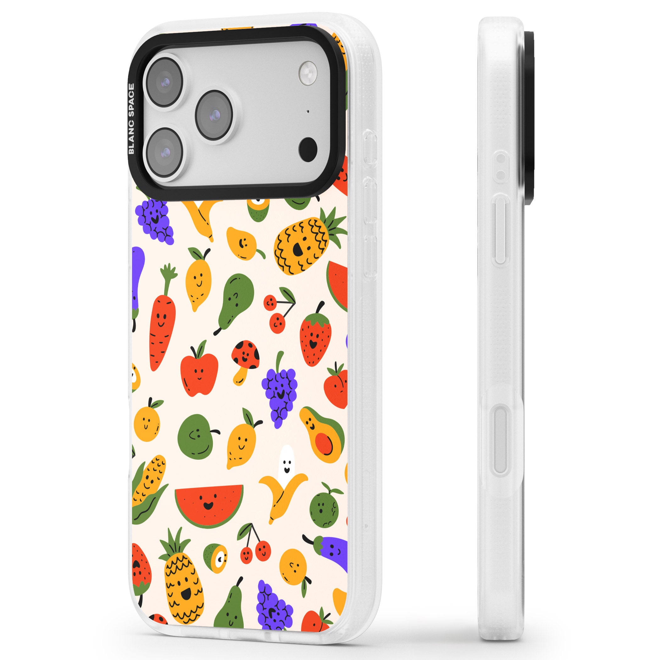 Kawaii Fruit iPhone 17 Pro Max Impact Air Clear Phone Case Side Profile