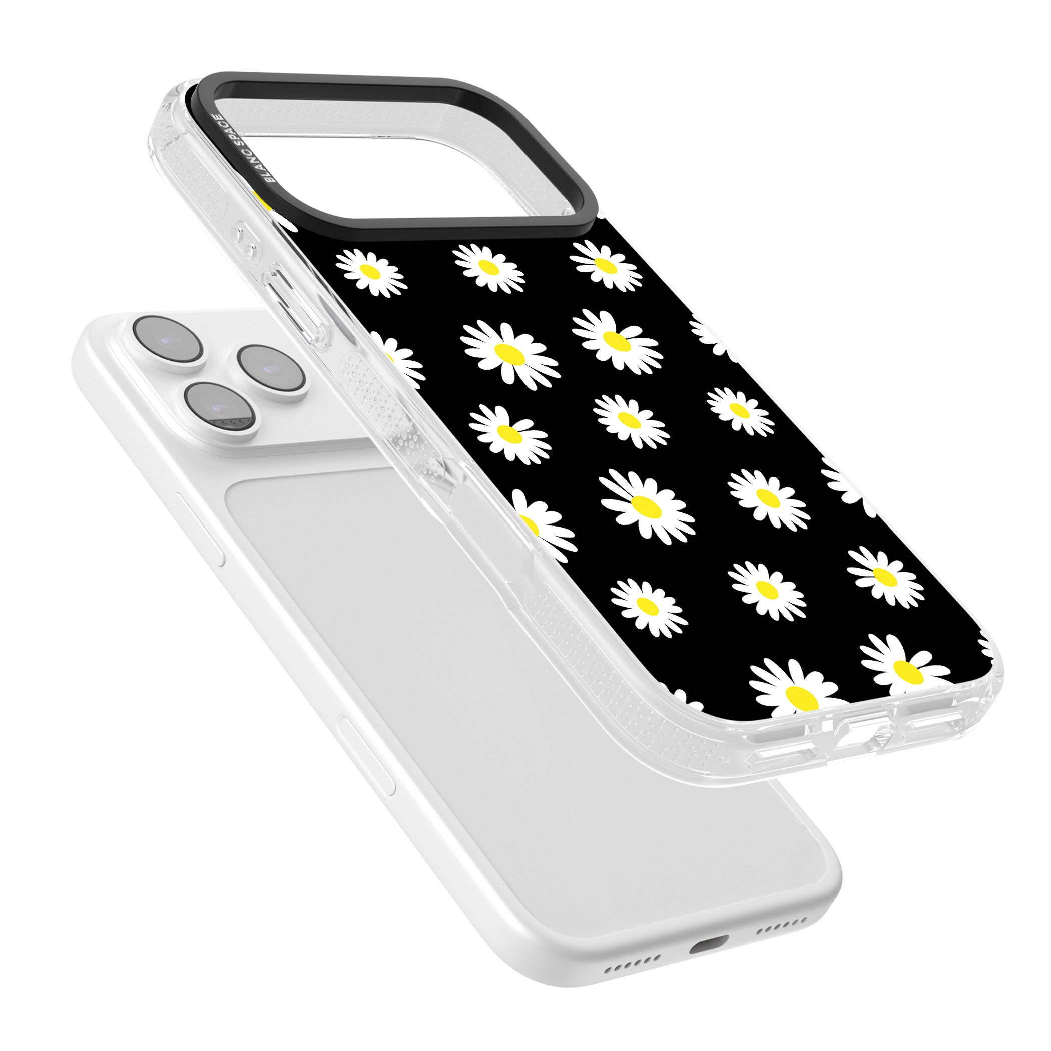 Personalised Chic Daisy Pattern iPhone 17 Pro Impact Air Clear Phone Case Colours