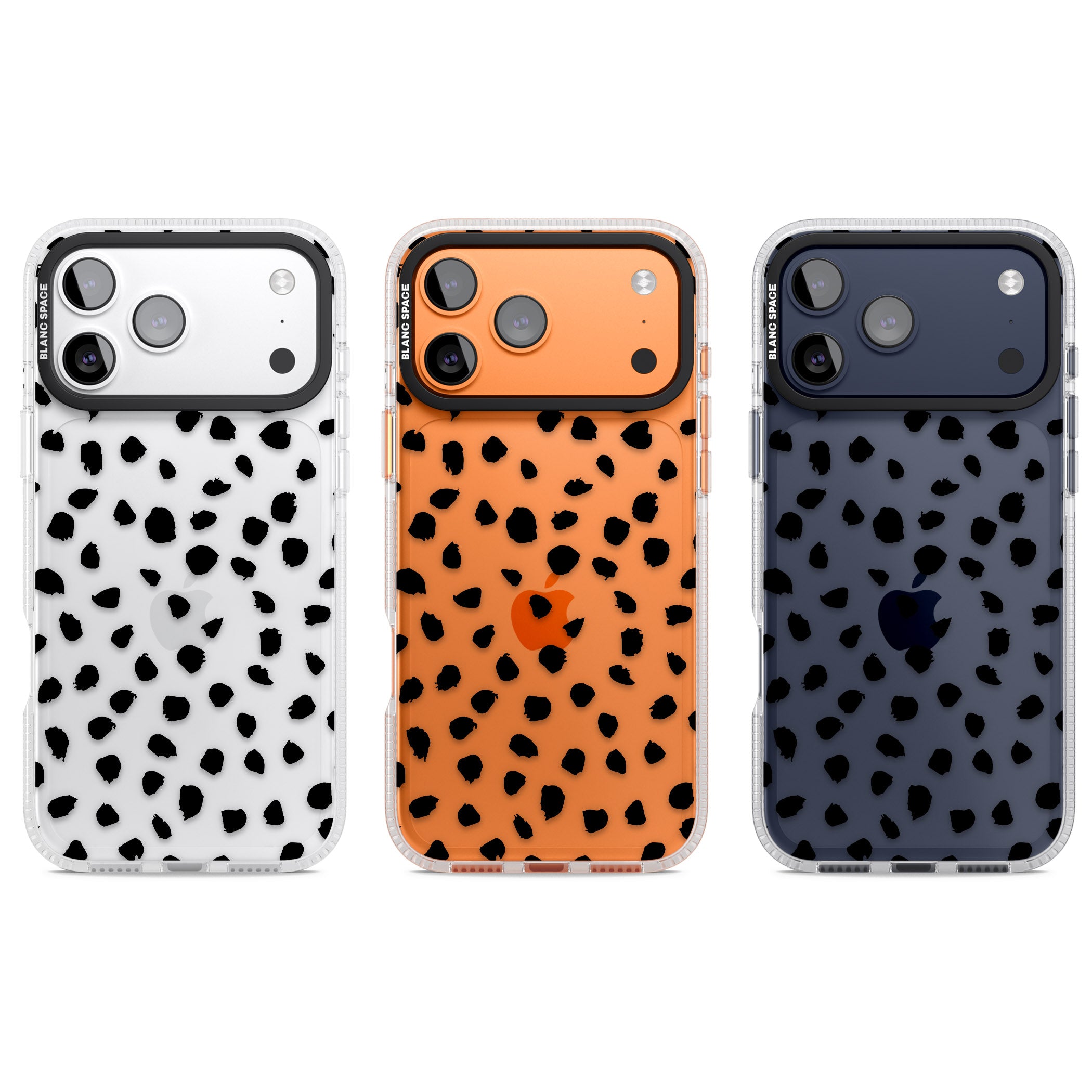 Black Dalmatian Polka Dot iPhone 17 Pro Impact Air Clear Phone Case APT Impact Protection