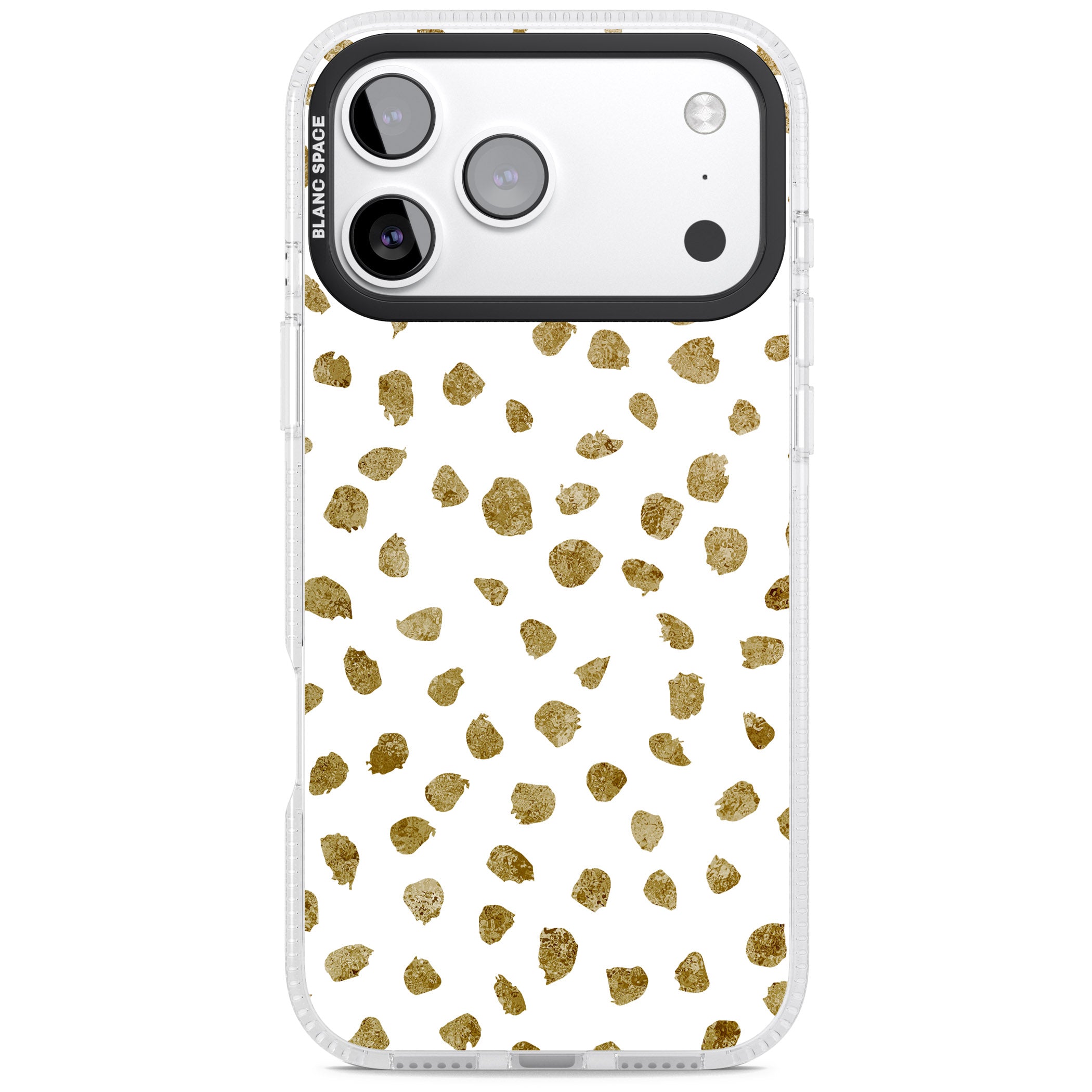 Golden Speckle iPhone 17 Pro Impact Air Clear Phone Case