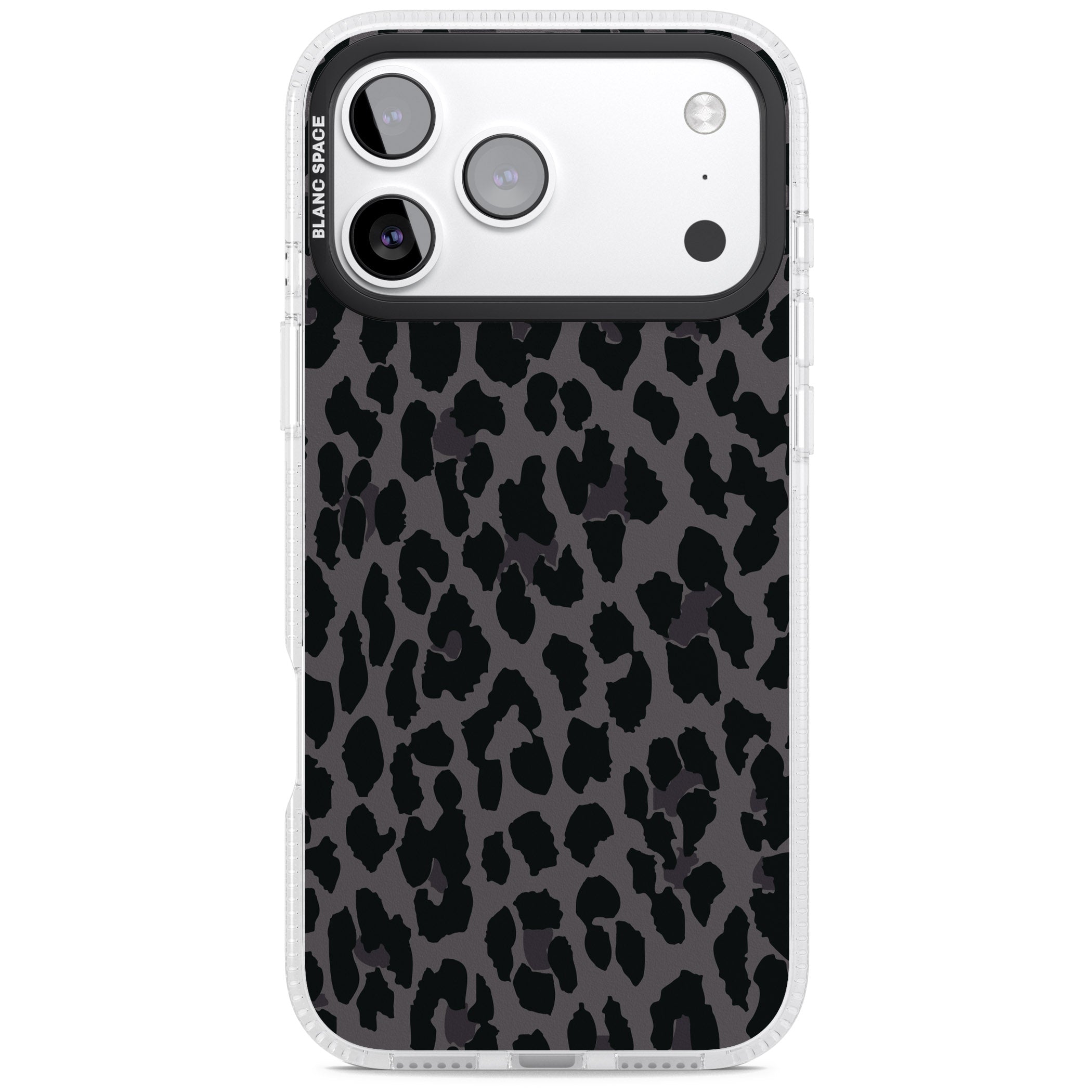 Dark Leopard Print iPhone 17 Pro Impact Air Clear Phone Case
