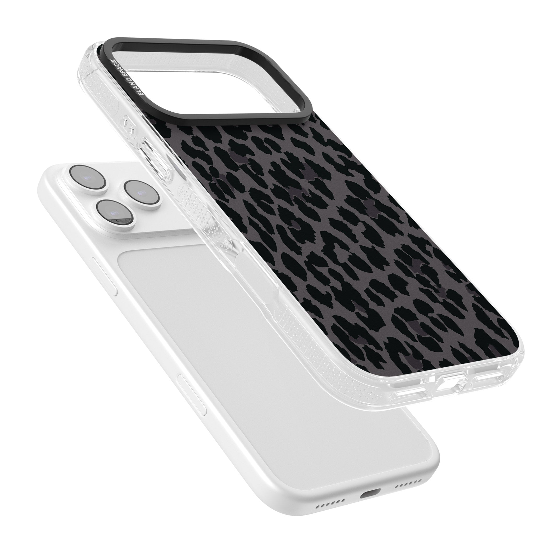 Dark Leopard Print iPhone 17 Pro Max Impact Air Clear Phone Case Colours