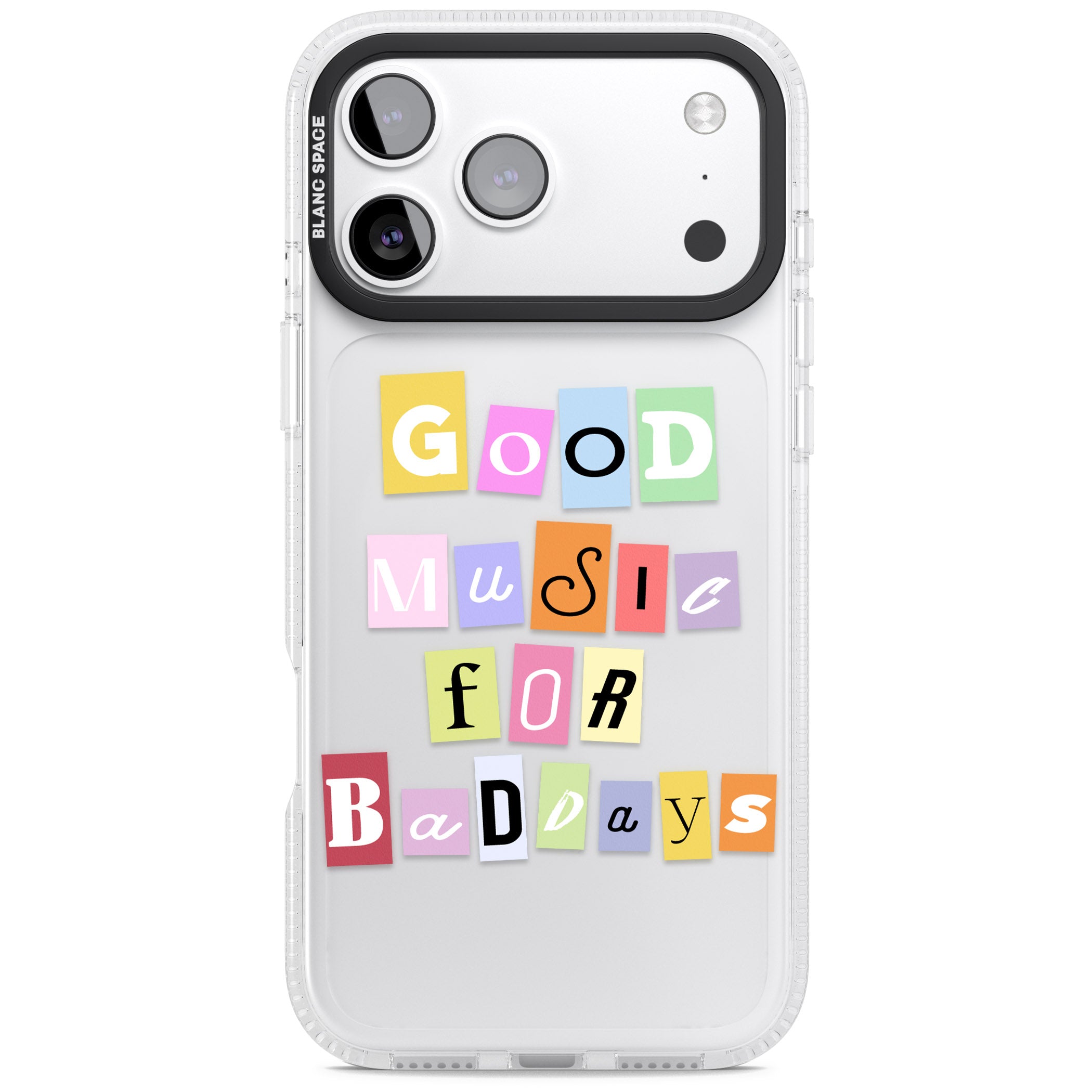 Good Music For Bad Days iPhone 17 Pro Max Impact Air Clear Phone Case