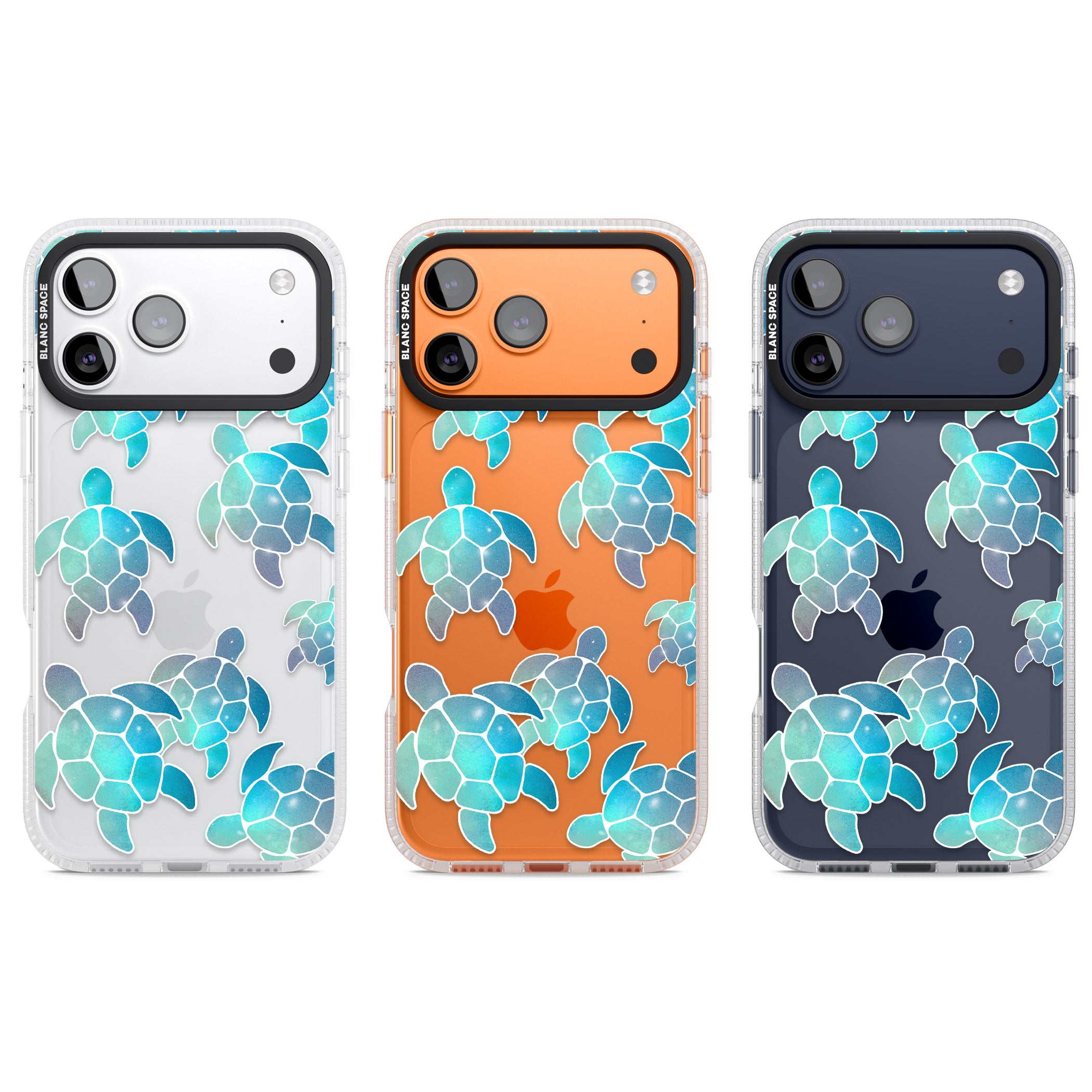 Aqua Space Turtles iPhone 17 Pro Impact Air Clear Phone Case APT Impact Protection