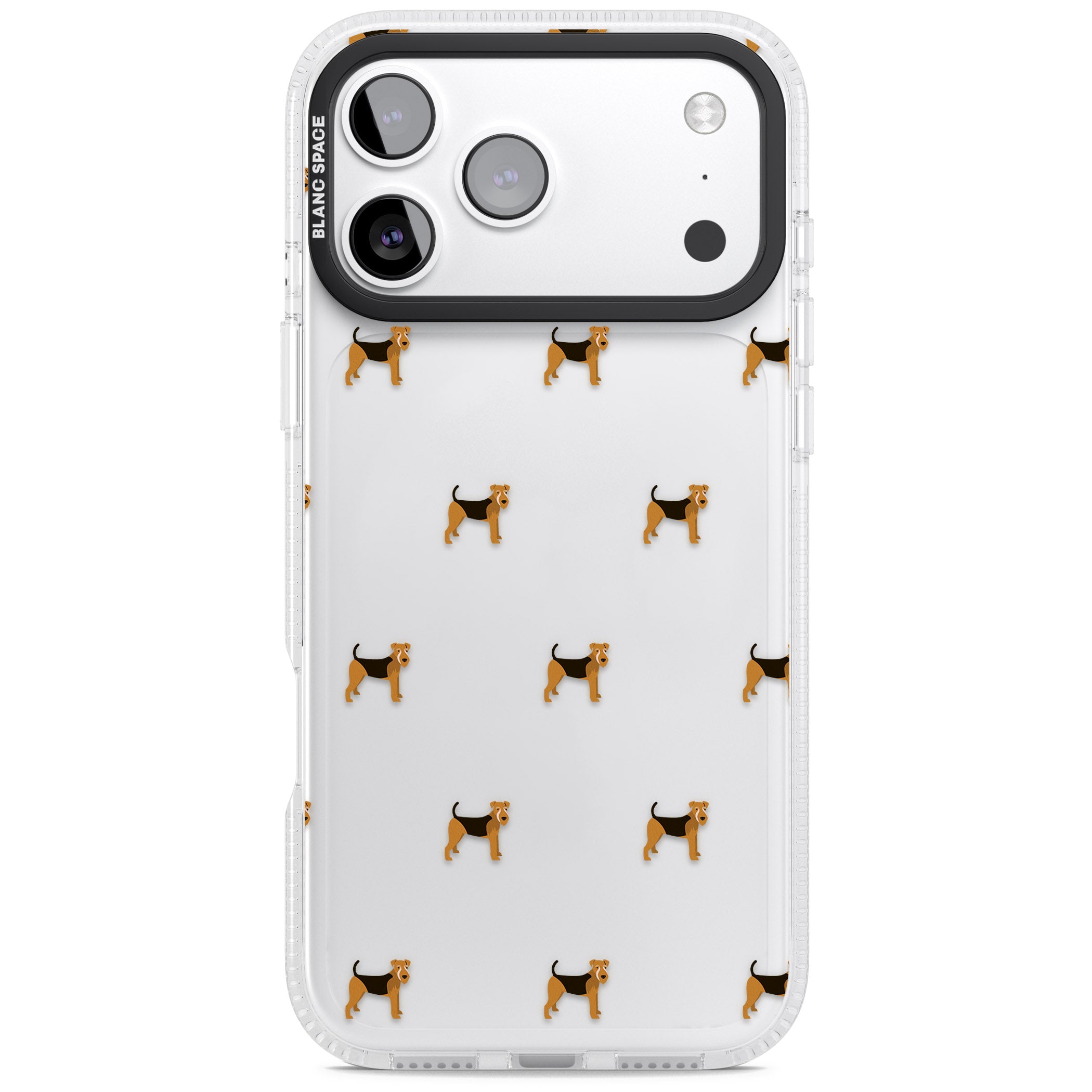 Airedale Terrier Dog Pattern iPhone 17 Pro Max Impact Air Clear Phone Case