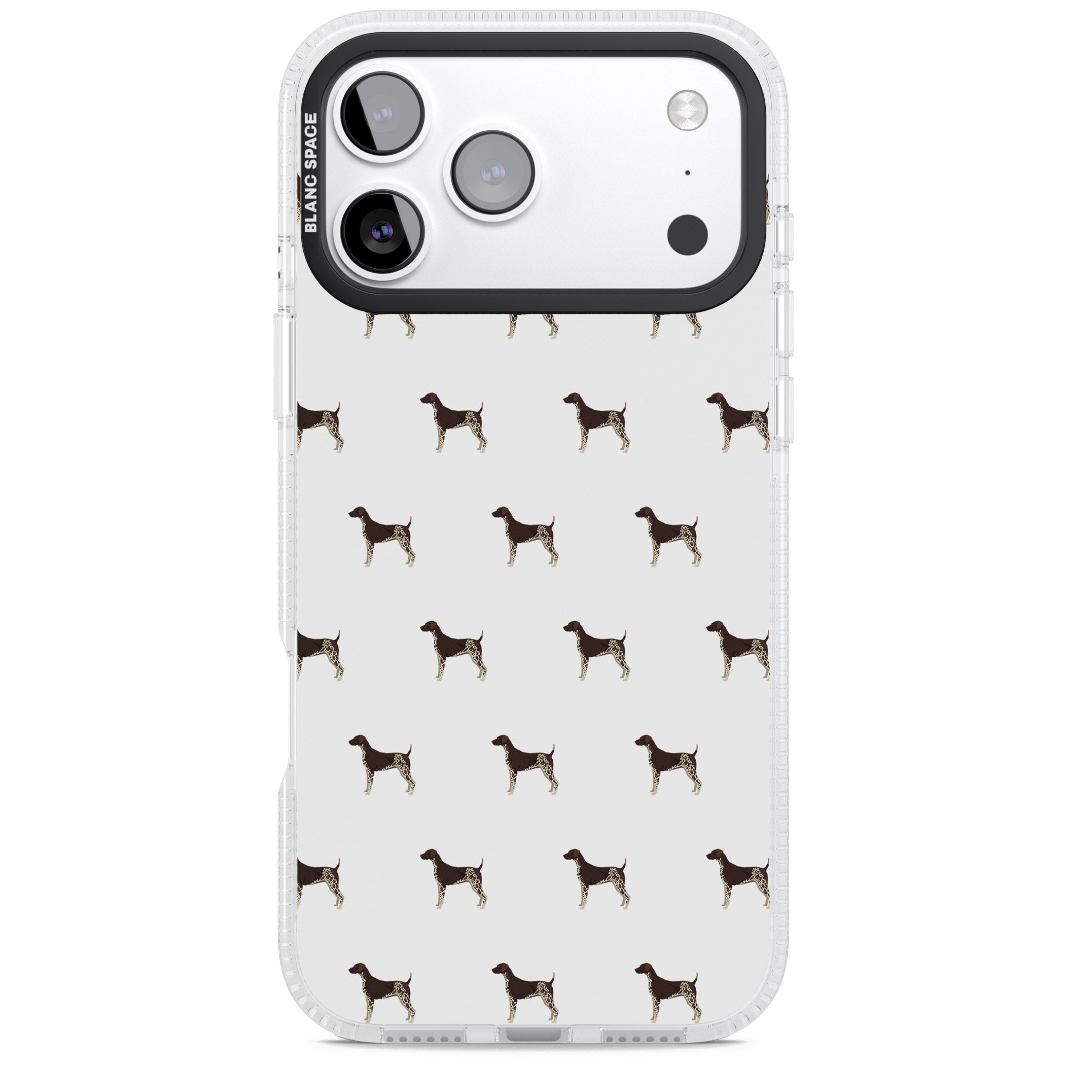 German Shorthaired Pointer Pattern iPhone 17 Pro Max Impact Air Clear Phone Case
