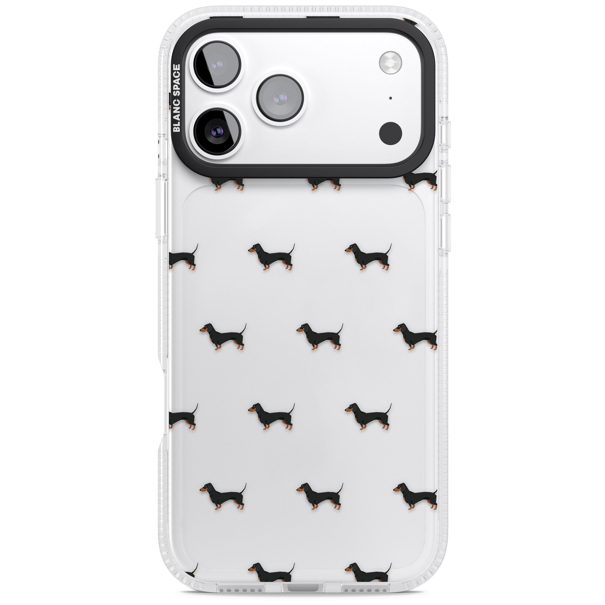 Dachshund Pattern Clear iPhone 17 Pro Max Impact Air Clear Phone Case