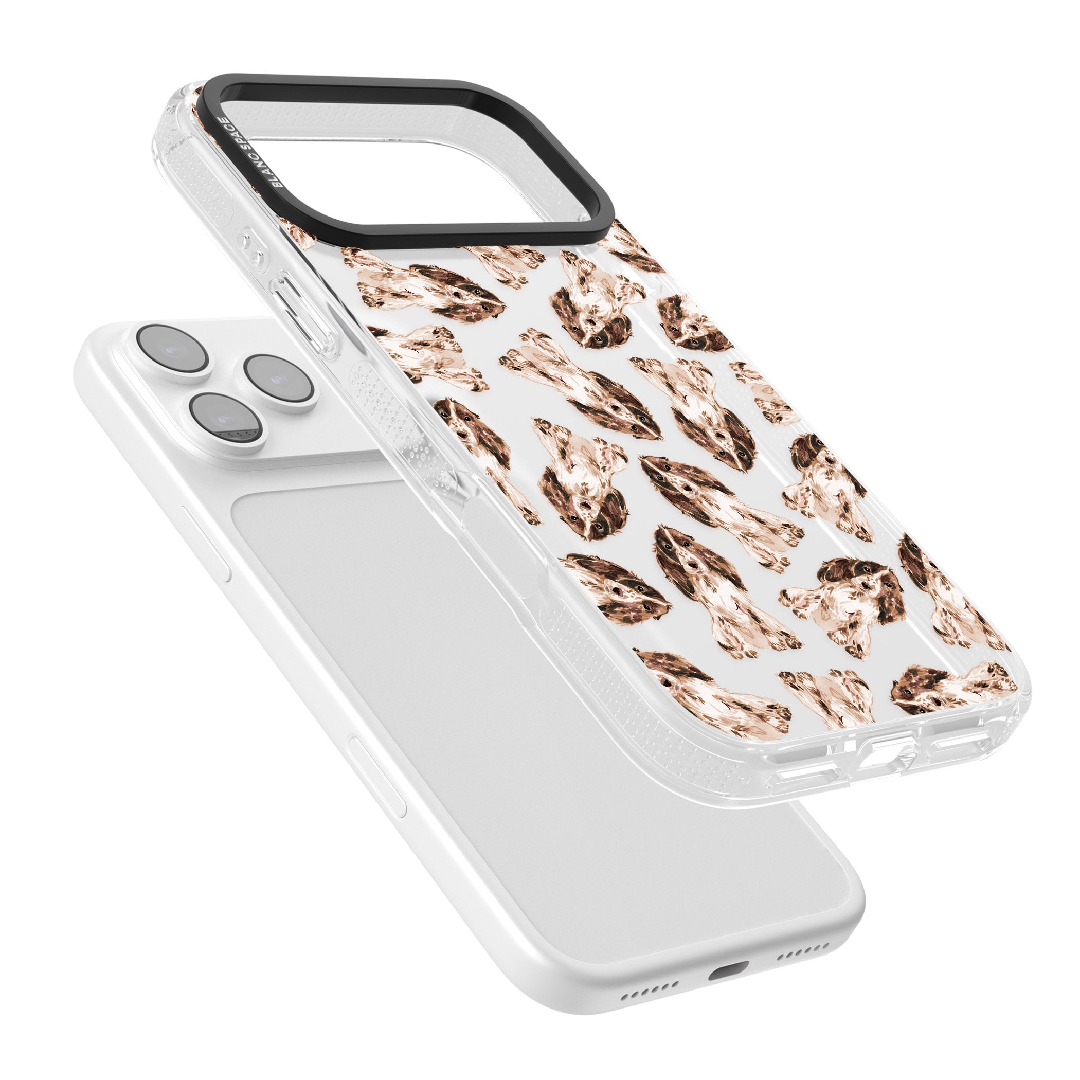 Cocker Spaniel (Brown) Watercolour Dog Pattern iPhone 17 Pro Impact Air Clear Phone Case Colours