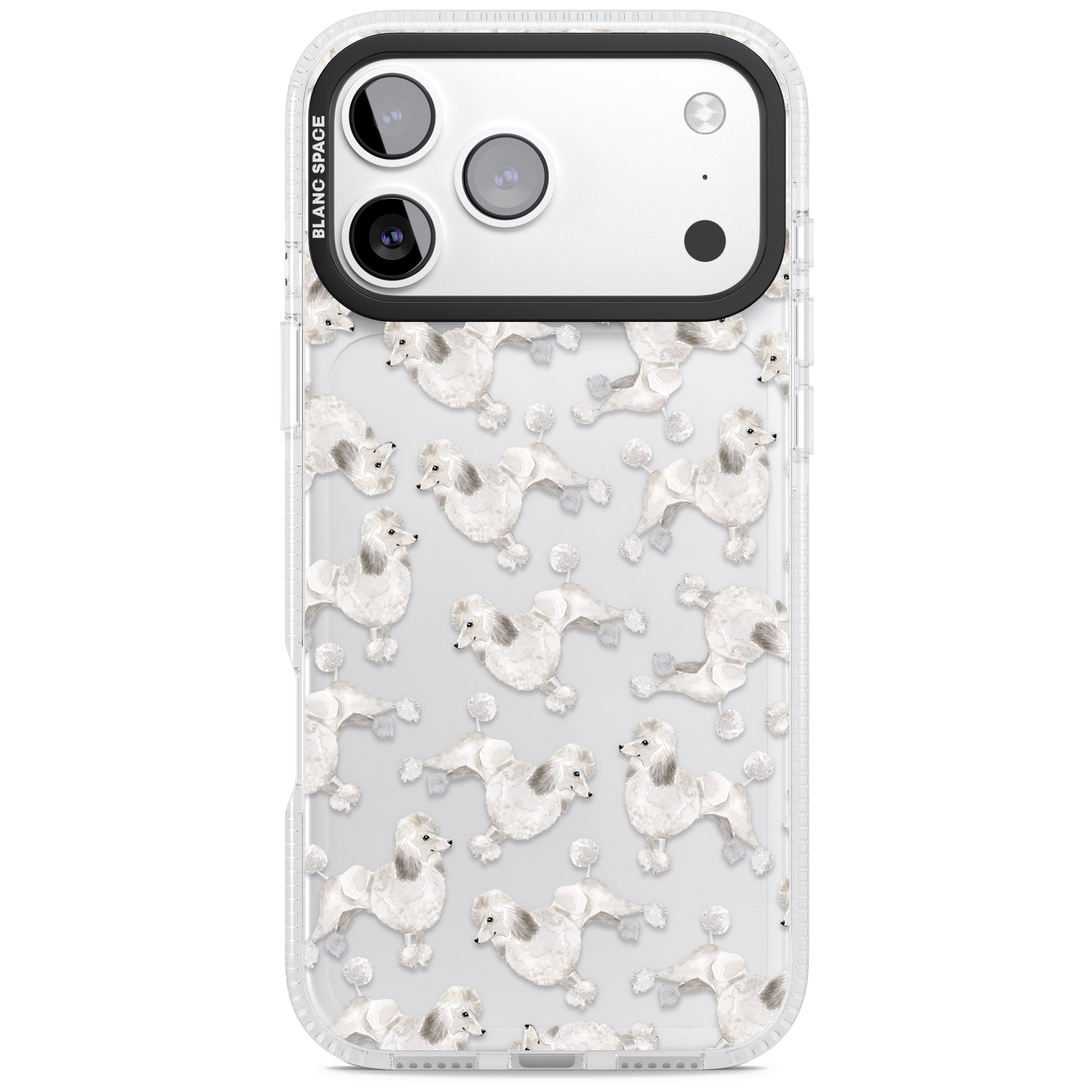 Poodle Watercolor Pattern iPhone 17 Pro Impact Air Clear Phone Case