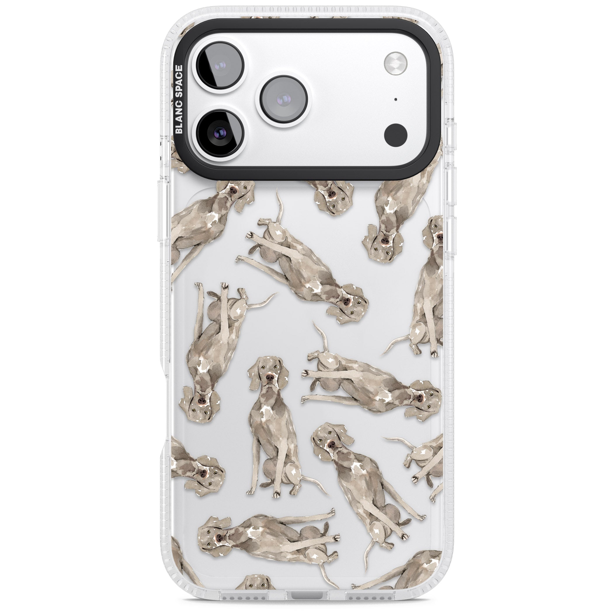 Weimaraner Watercolor Dog iPhone 17 Pro Impact Air Clear Phone Case
