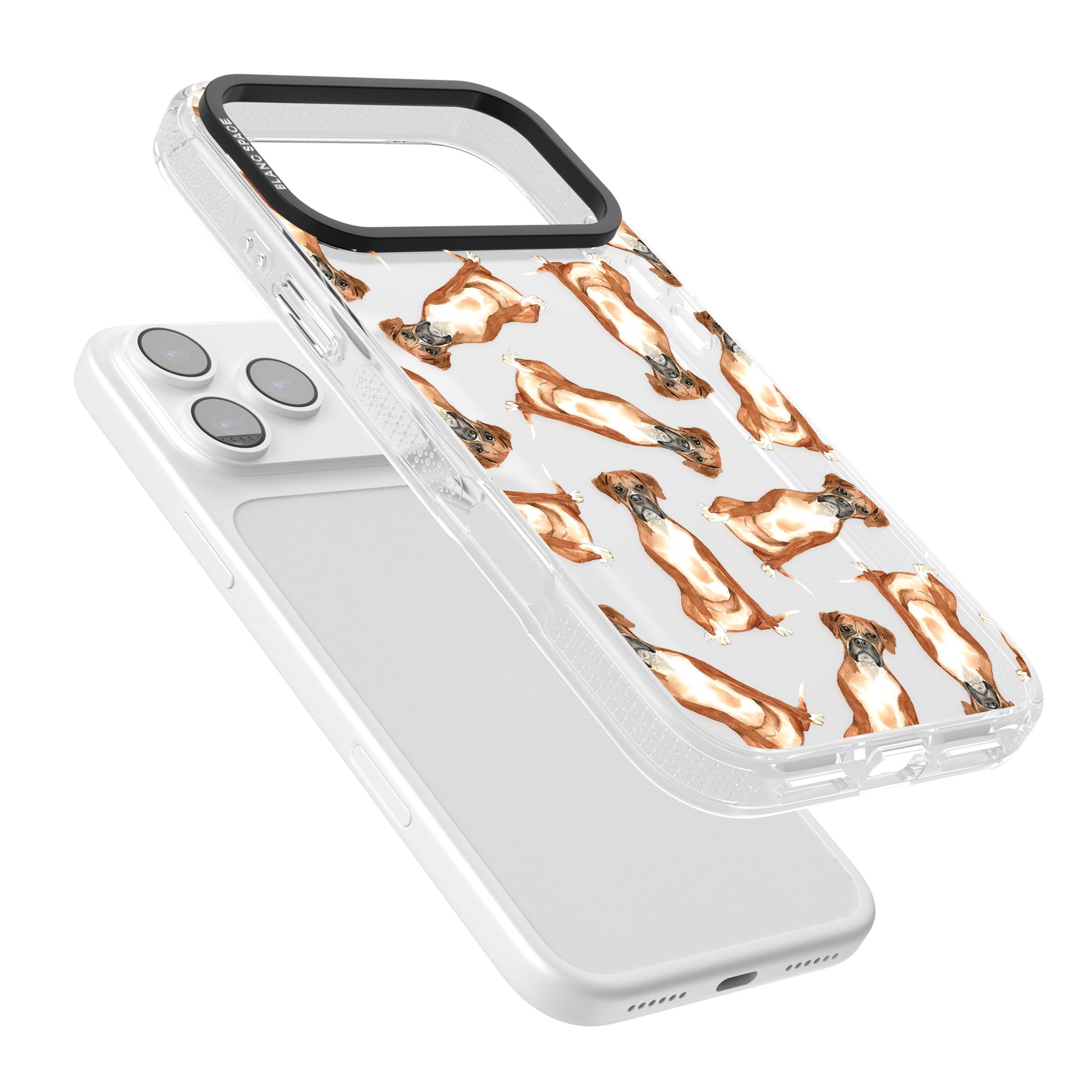 Boxer Watercolor Dog Pattern iPhone 17 Pro Max Impact Air Clear Phone Case Colours