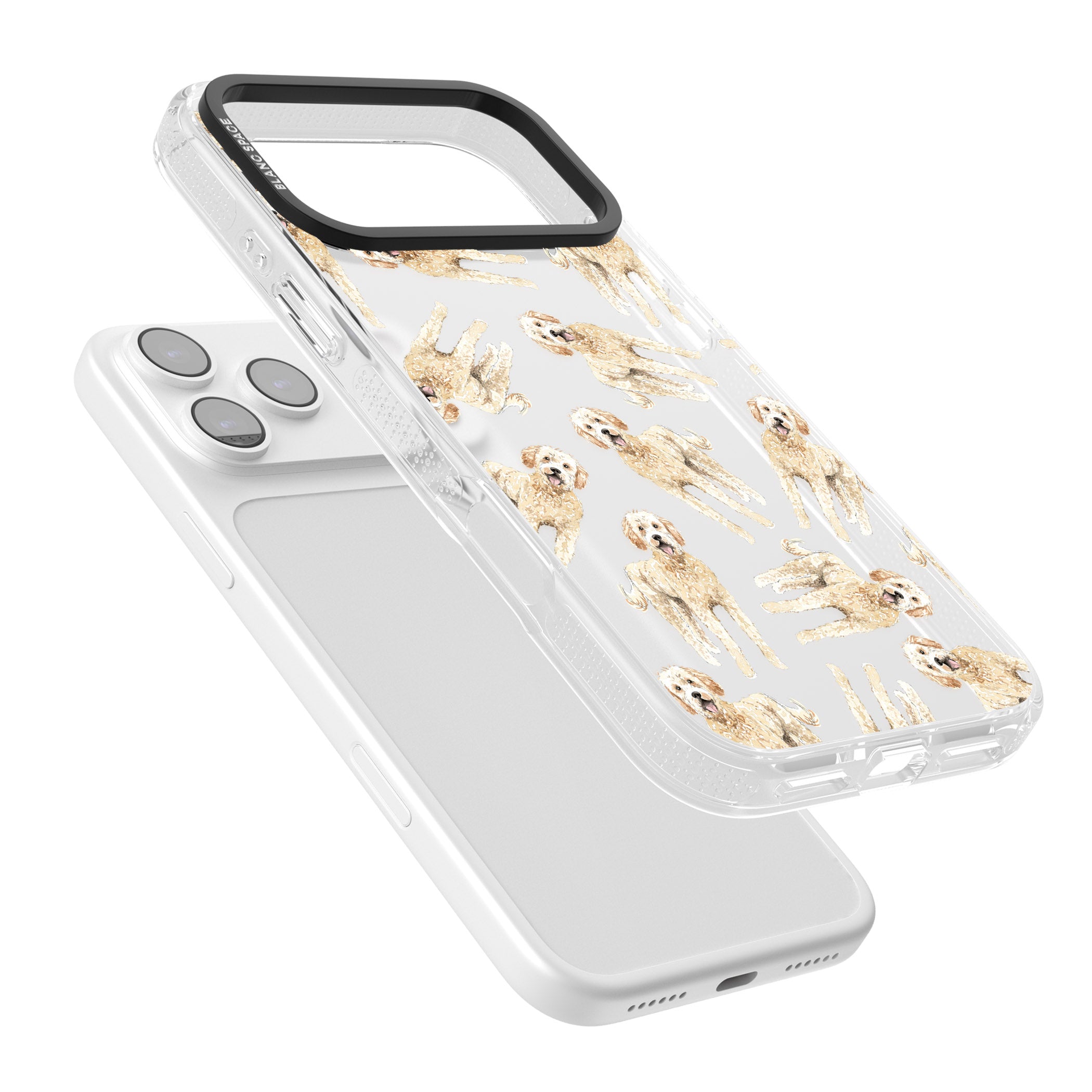 Goldendoodle Watercolour Dog Pattern iPhone 17 Pro Max Impact Air Clear Phone Case Colours