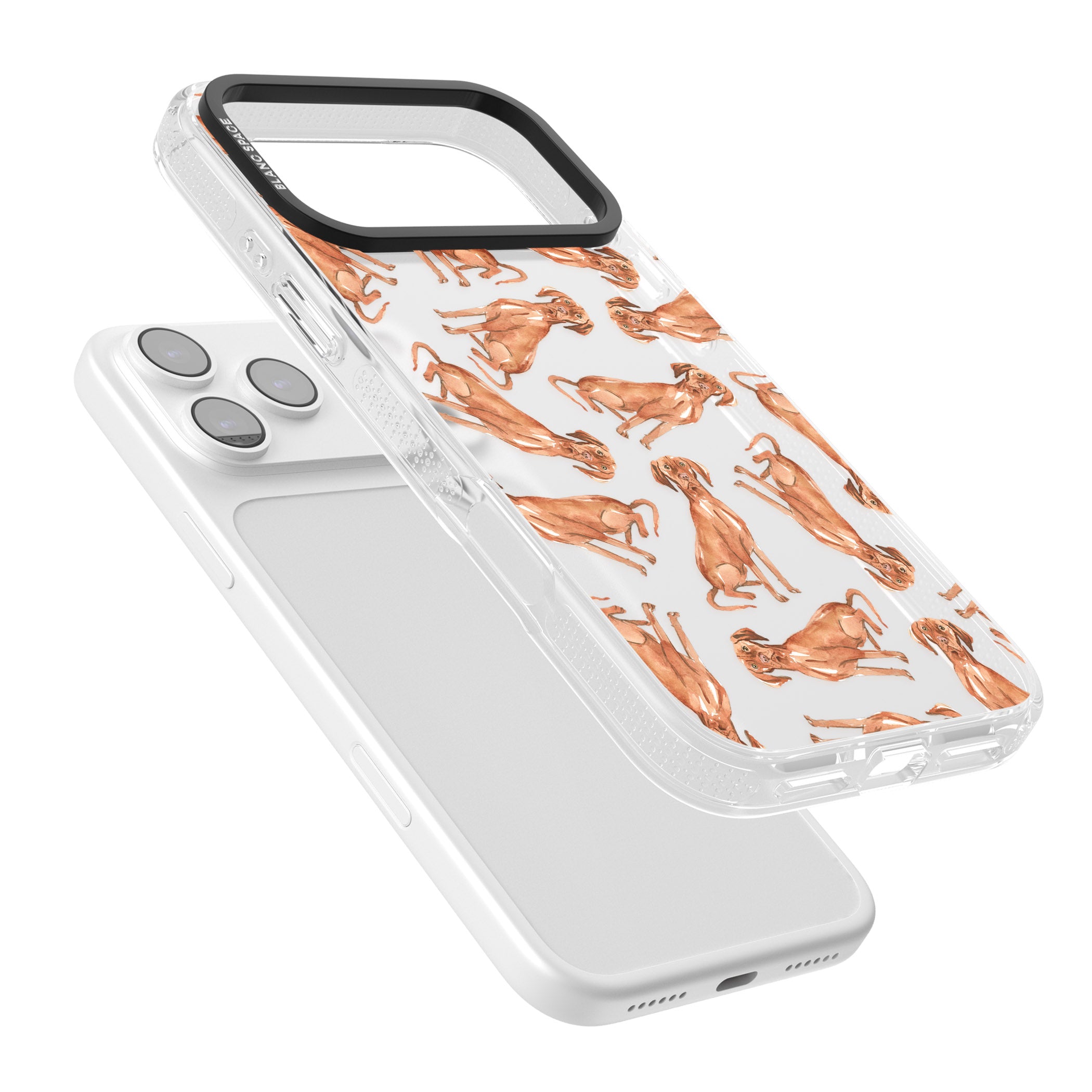 Hungarian Vizsla Watercolor Pattern iPhone 17 Pro Max Impact Air Clear Phone Case Colours
