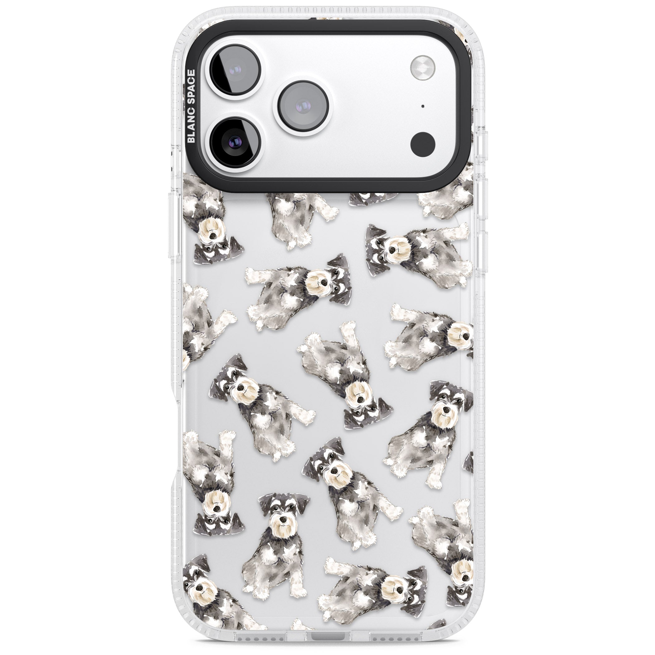 Miniature Schnauzer Watercolor iPhone 17 Pro Max Impact Air Clear Phone Case