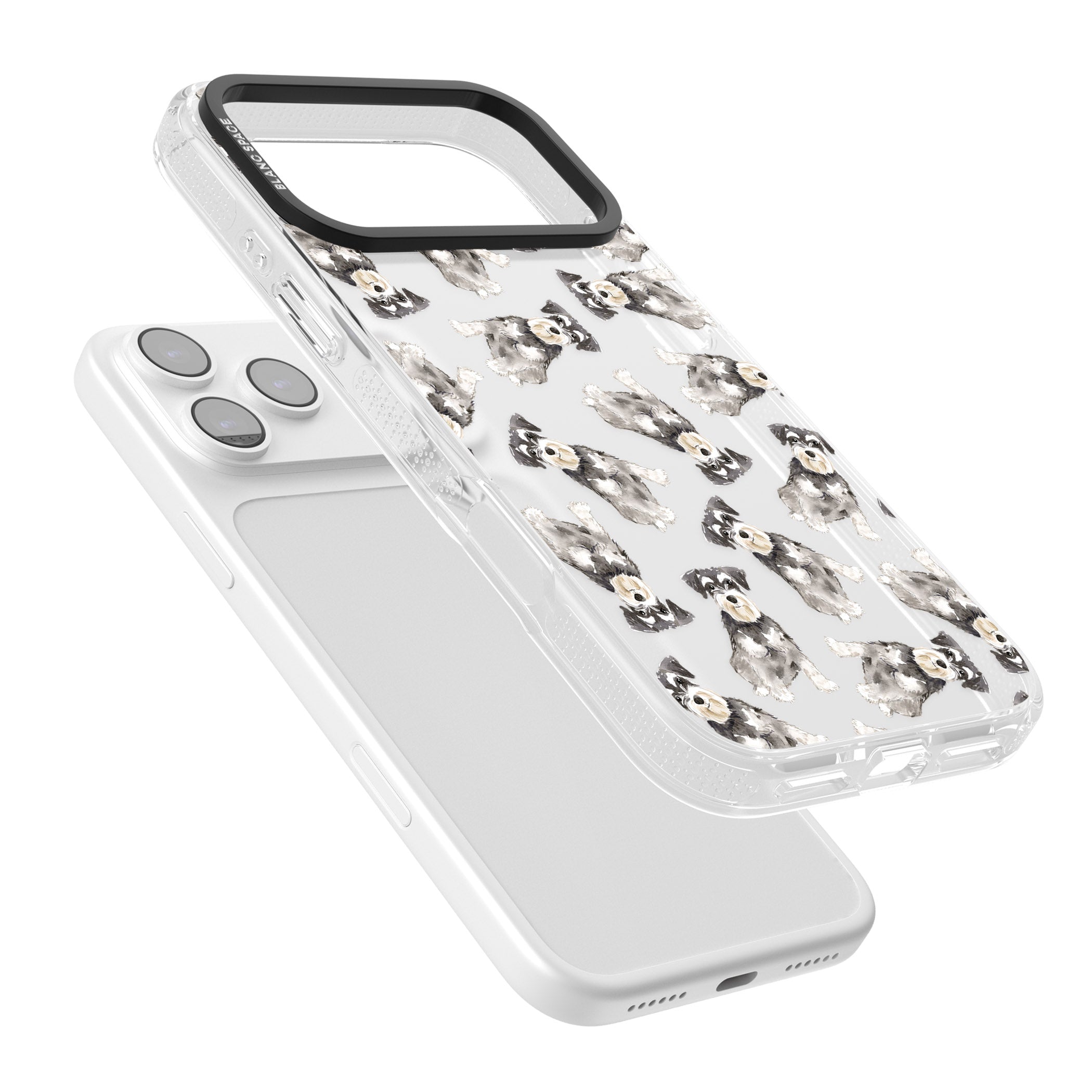 Miniature Schnauzer Watercolor iPhone 17 Pro Impact Air Clear Phone Case Colours