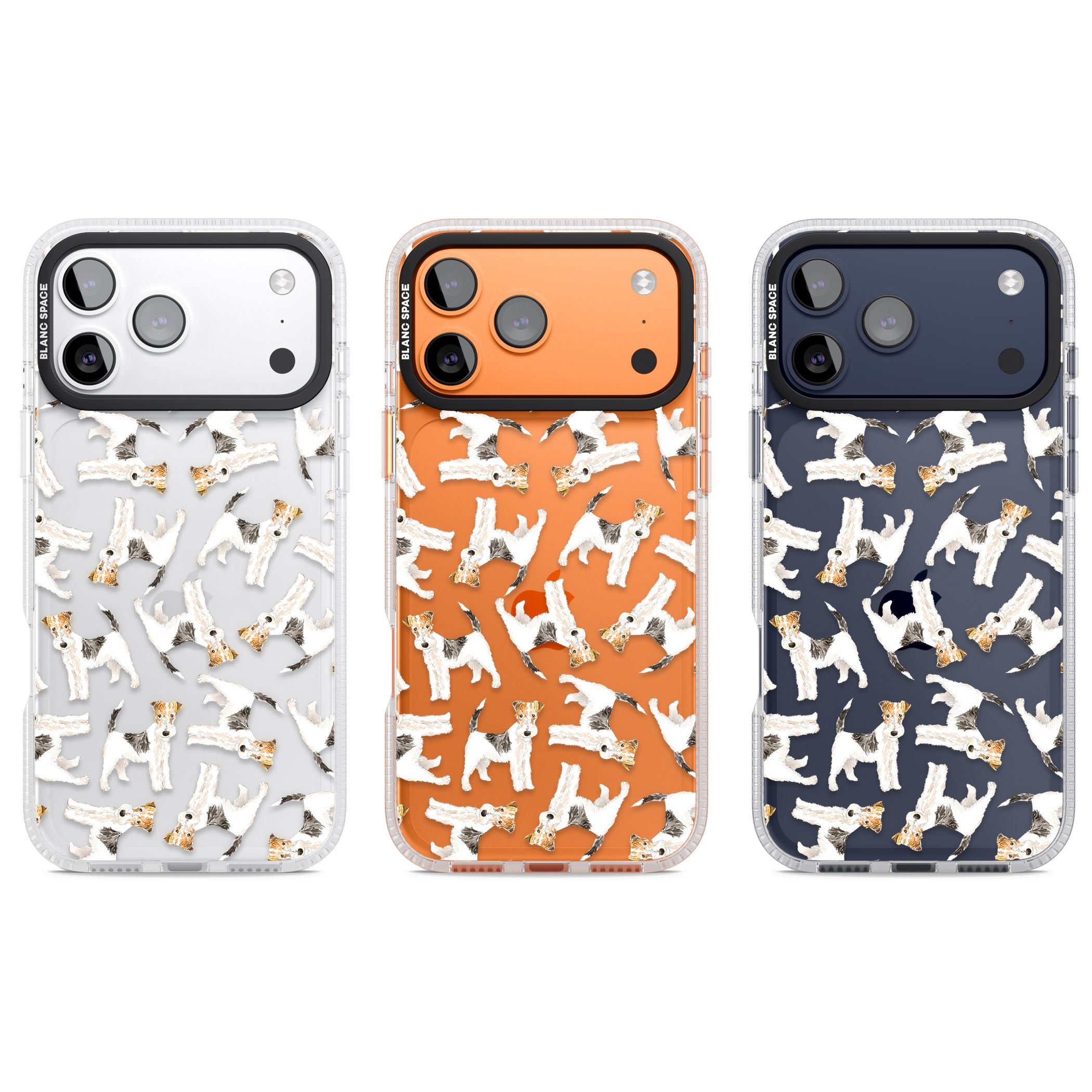 Wire Haired Fox Terrier Dog Pattern iPhone 17 Pro Impact Air Clear Phone Case APT Impact Protection
