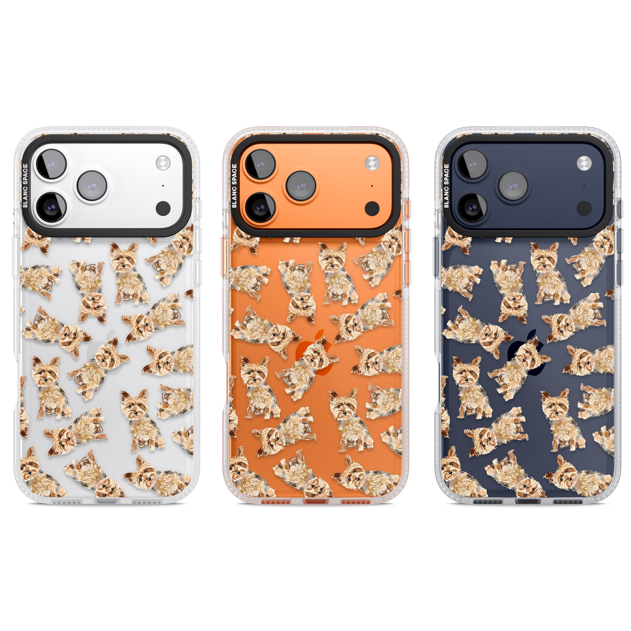 Yorkshire Terrier Dog Pattern iPhone 17 Pro Impact Air Clear Phone Case APT Impact Protection