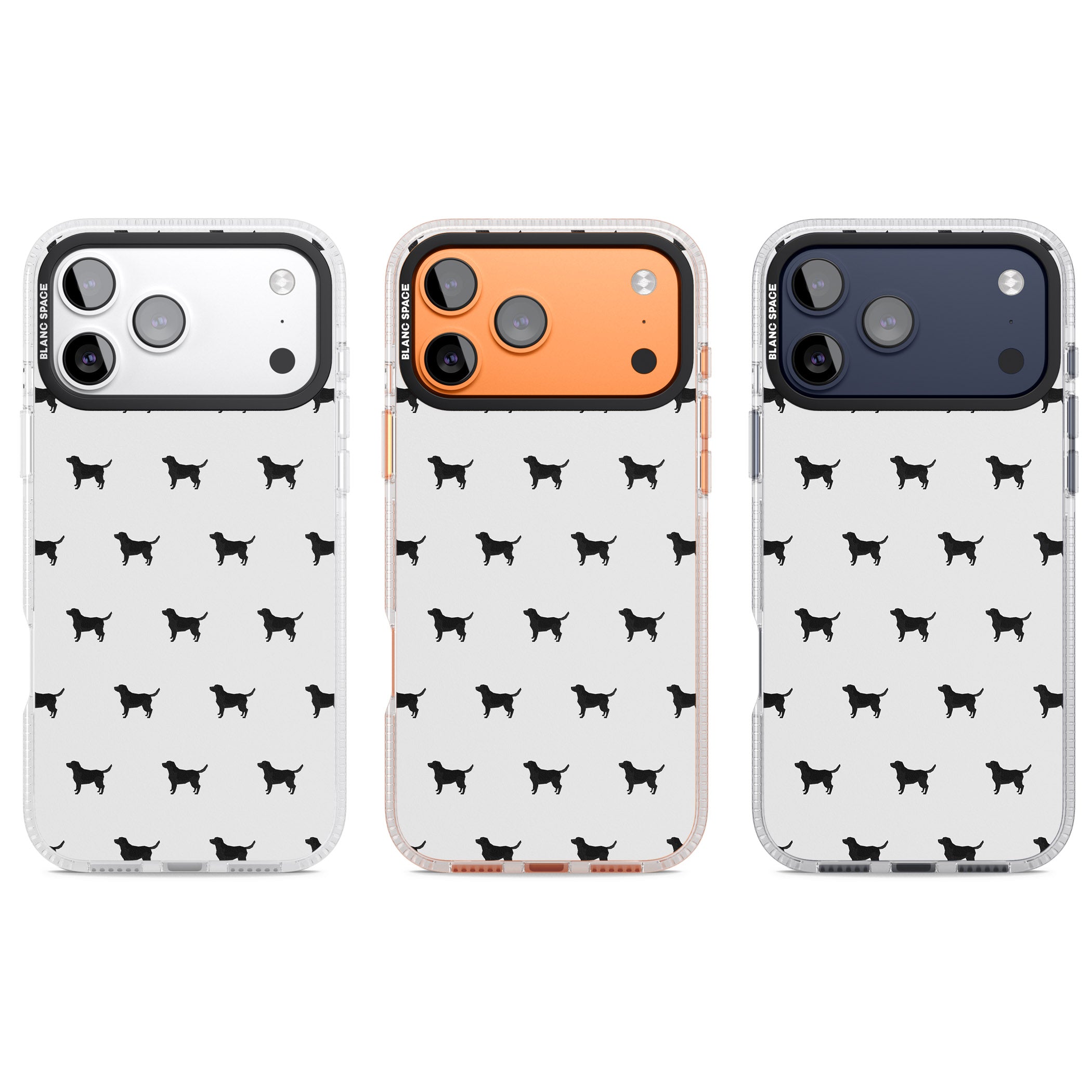 Black Labrador Spot Pattern iPhone 17 Pro Impact Air Clear Phone Case APT Impact Protection