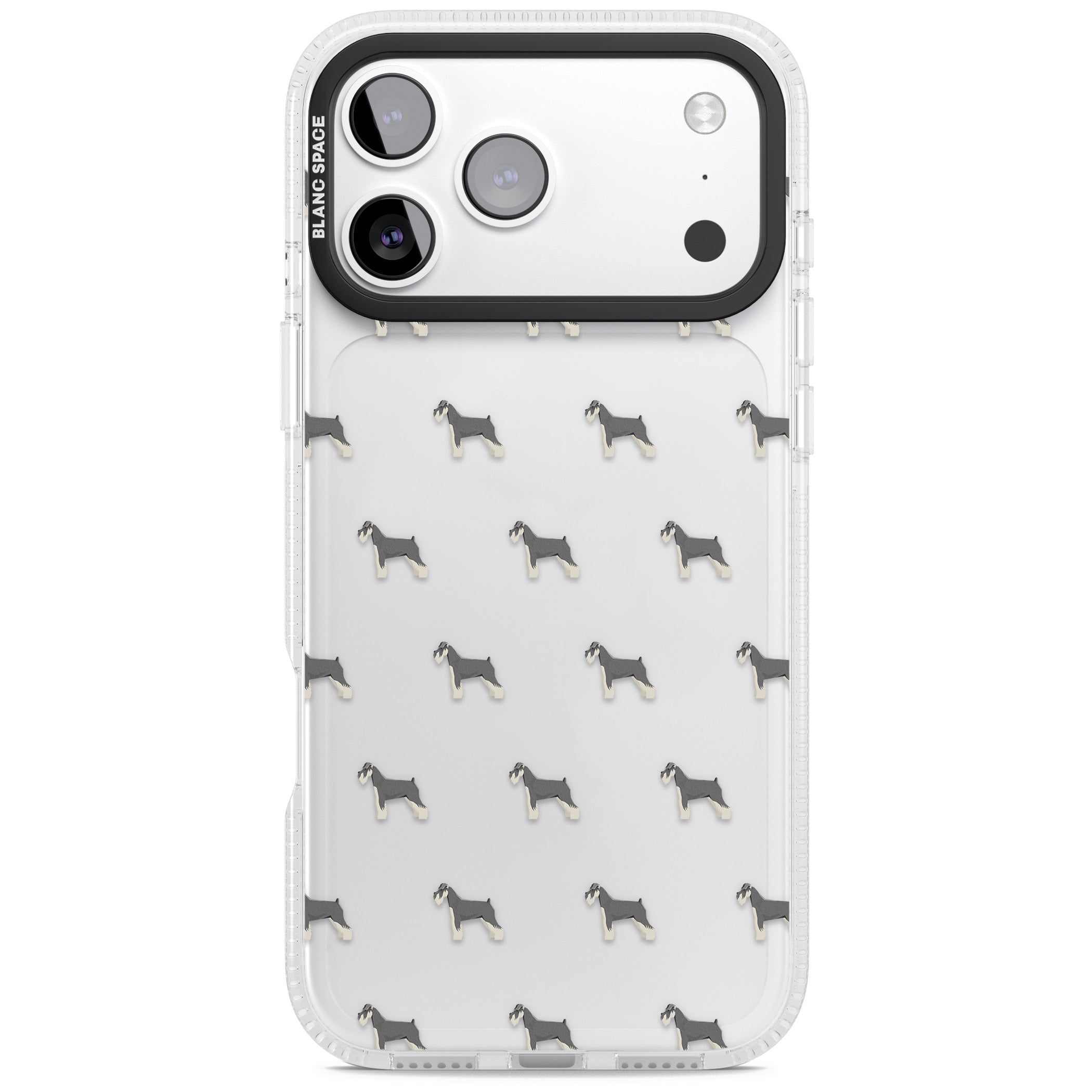 Schnauzer Dog Pattern iPhone 17 Pro Impact Air Clear Phone Case
