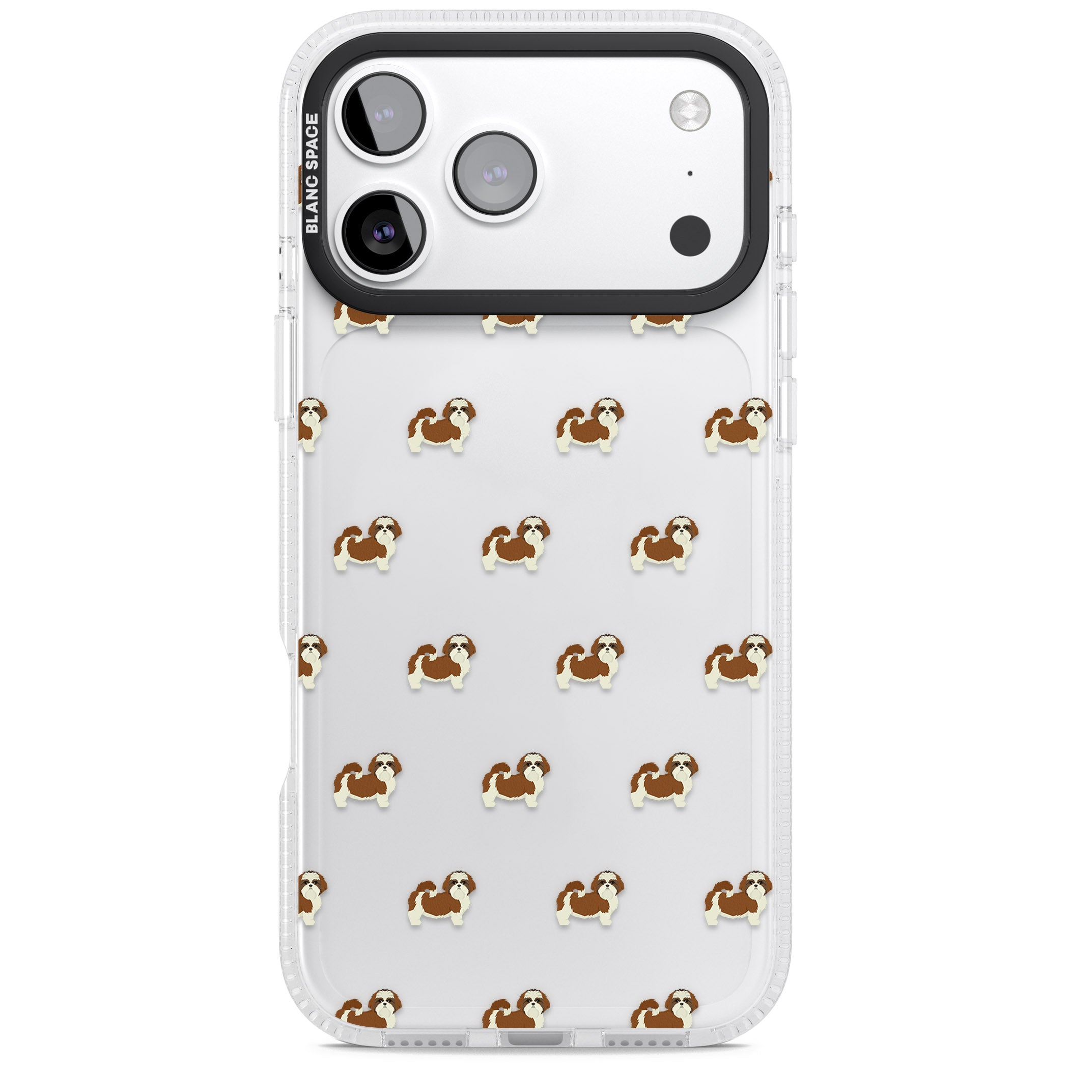 Shih Tzu Pattern Clear iPhone 17 Pro Max Impact Air Clear Phone Case