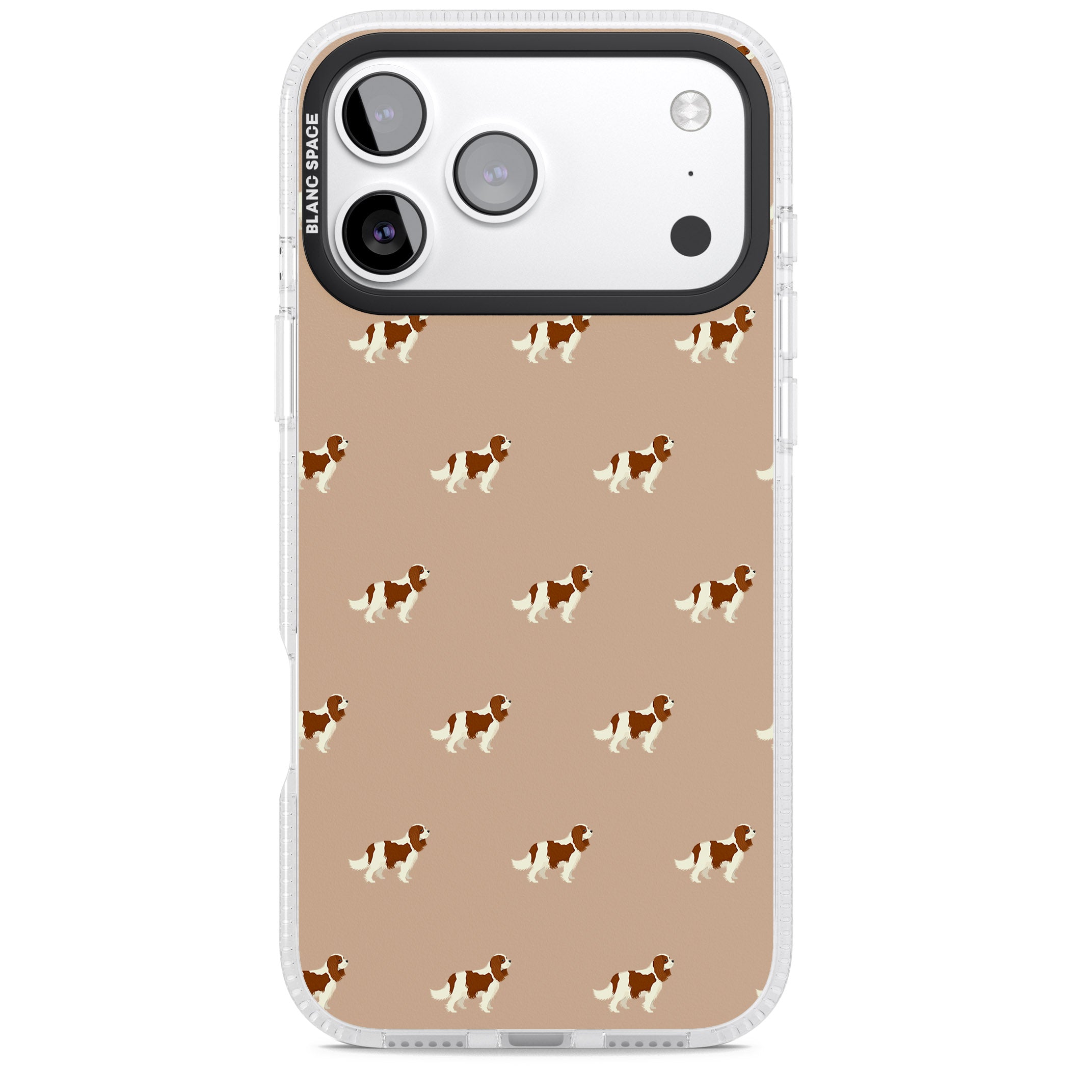 Cavalier Spaniel Pattern iPhone 17 Pro Impact Air Clear Phone Case