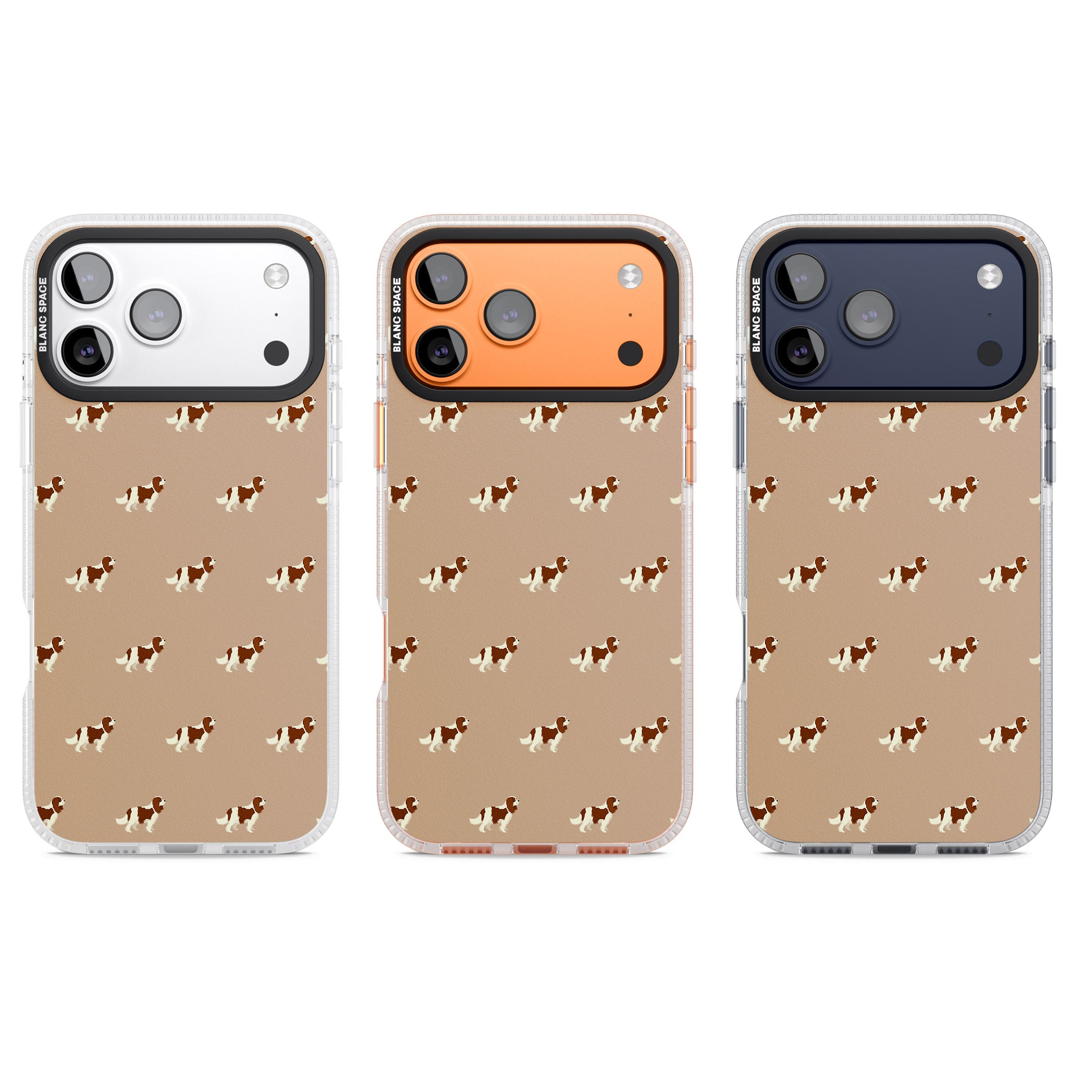 Cavalier Spaniel Pattern iPhone 17 Pro Impact Air Clear Phone Case APT Impact Protection