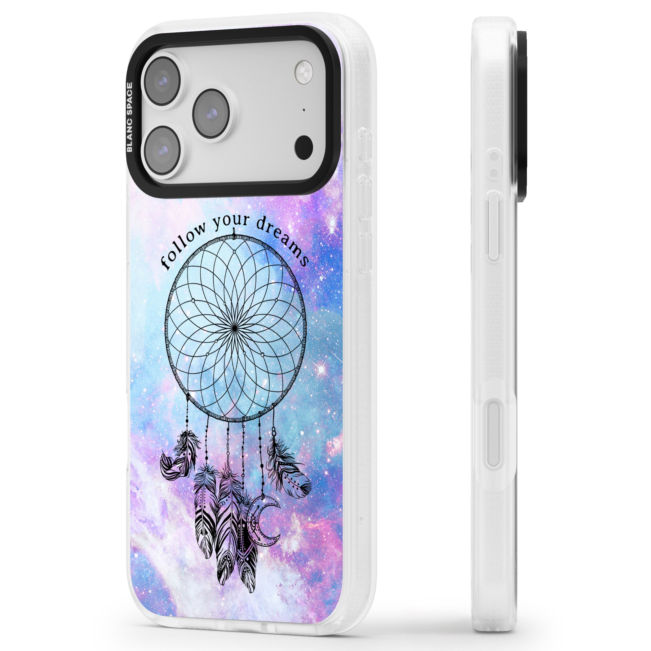 Galaxy Dreamcatcher iPhone 17 Pro Impact Air Clear Phone Case Side Profile